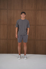 Capo Veluro Washed Shorts - Light Grey