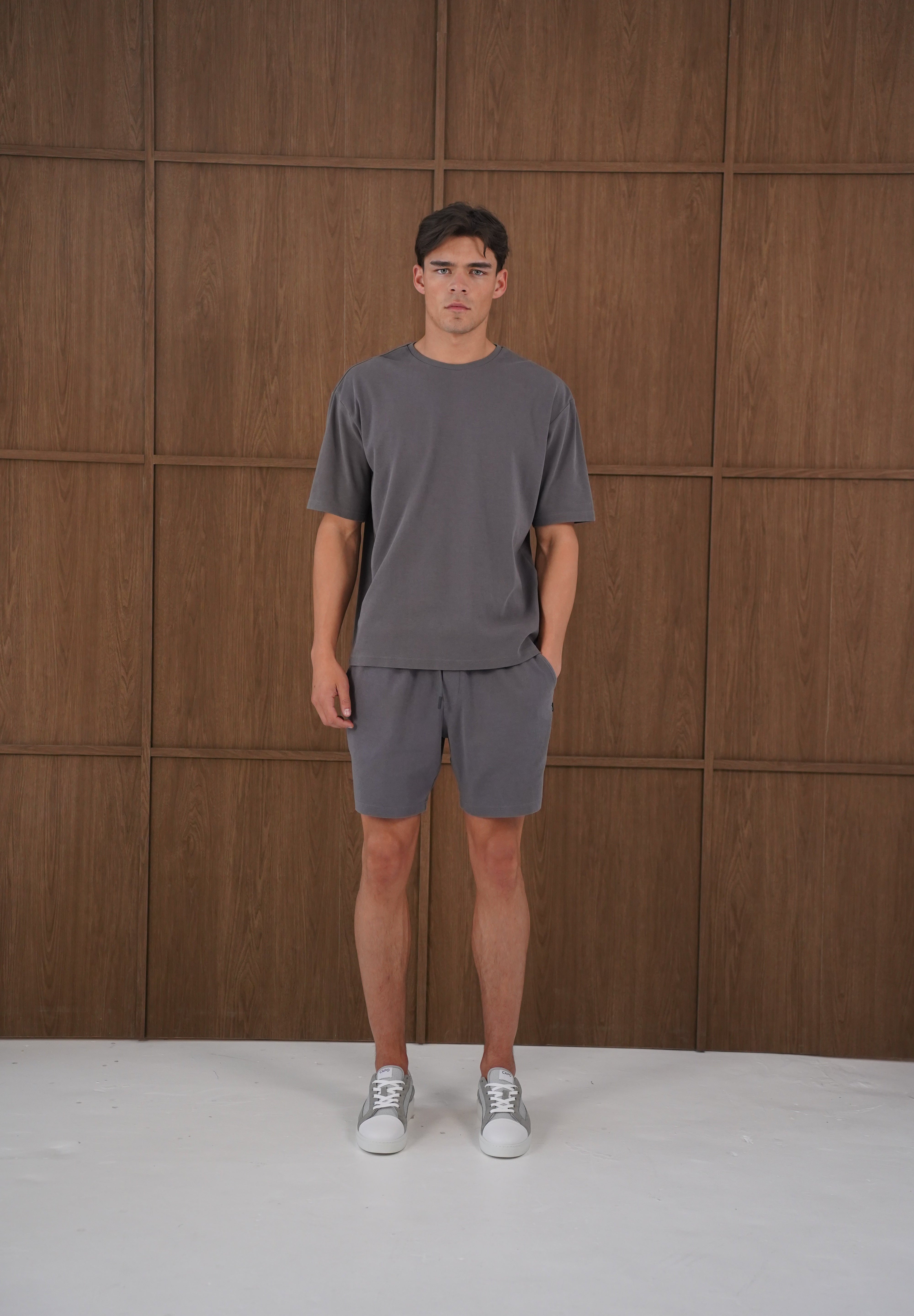 Capo Veluro Washed Shorts - Light Grey