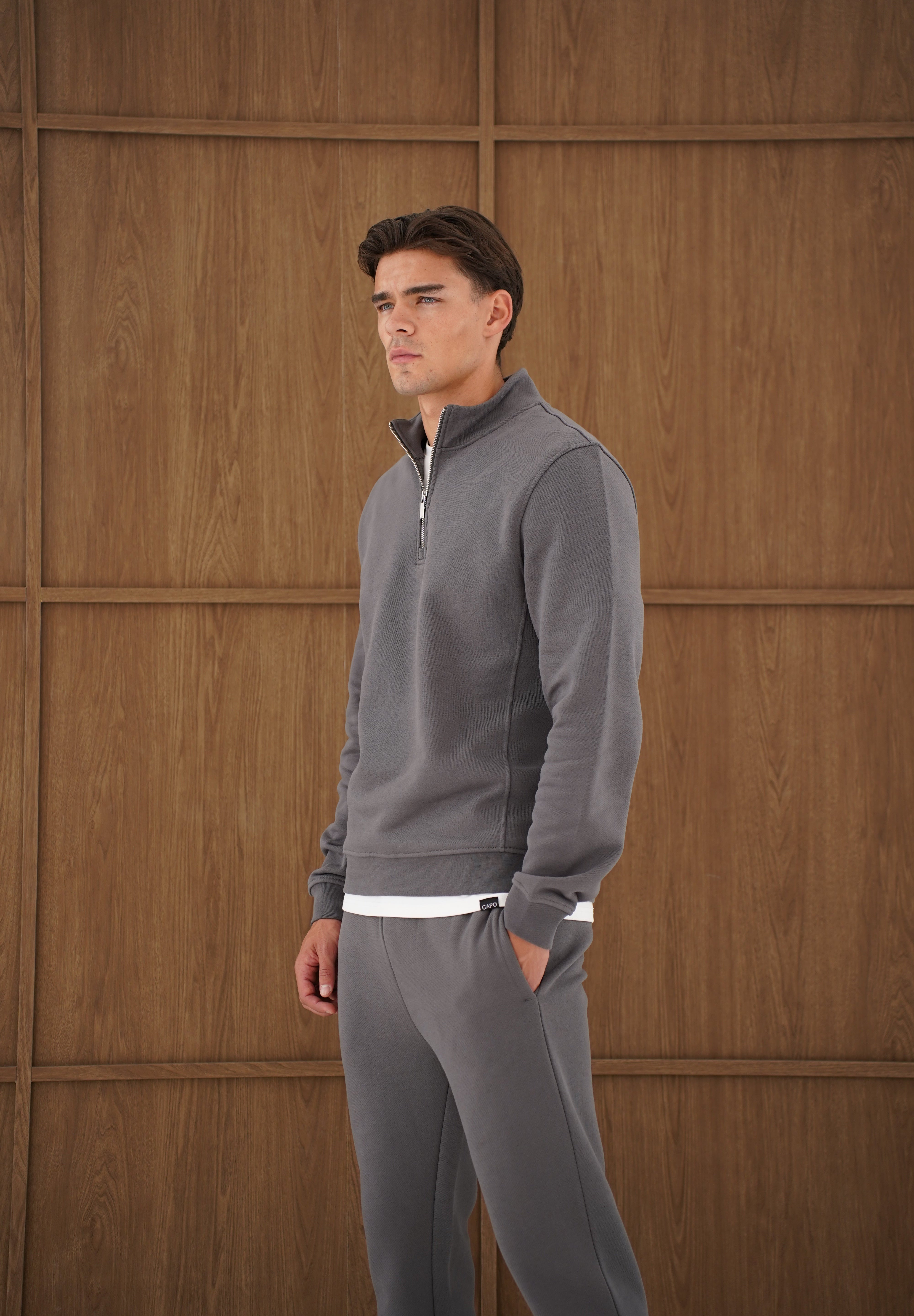Capo Heavyweight 1/4 Zip Sweatshirt - Charcoal