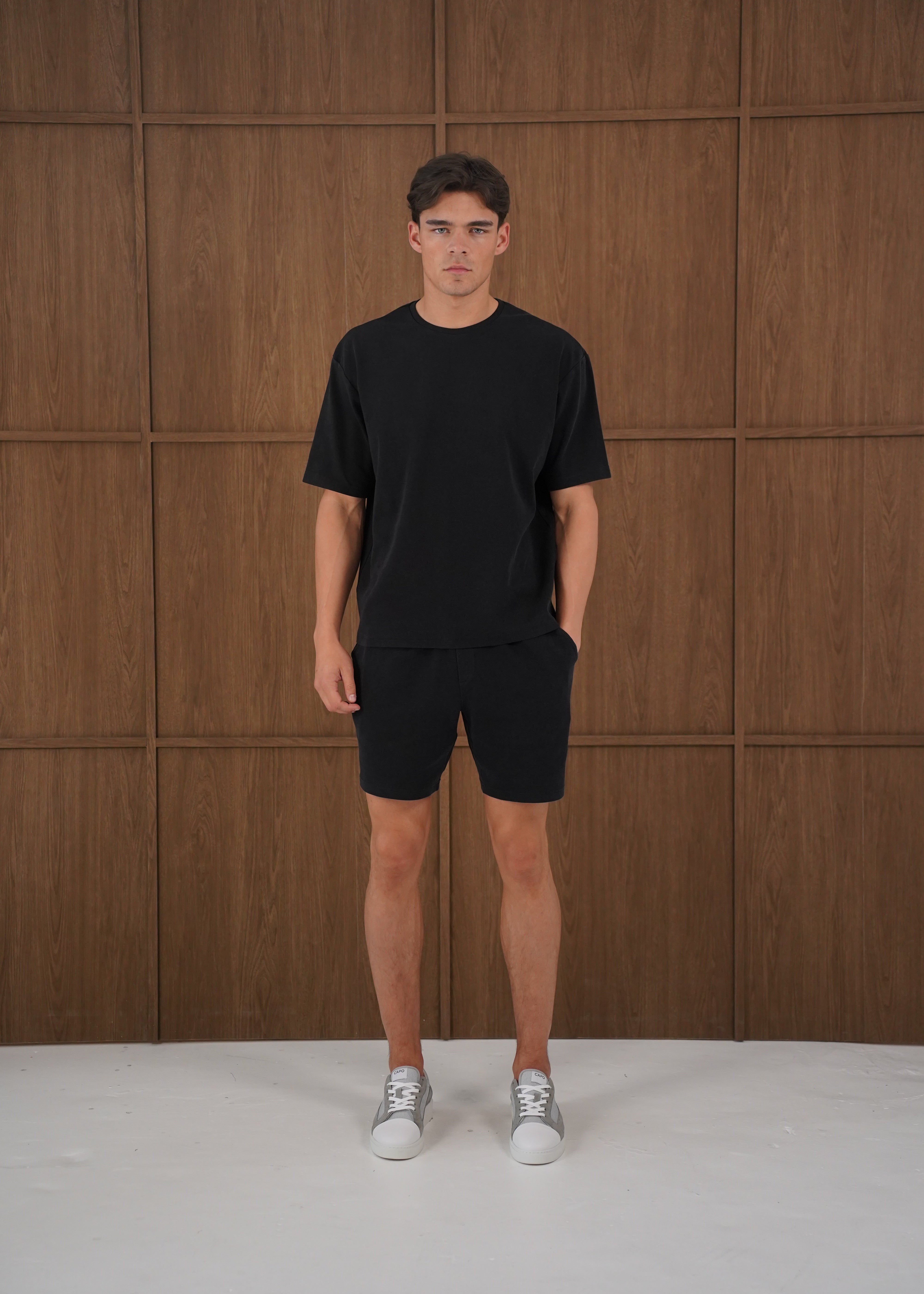 Capo Veluro Washed Shorts - Black