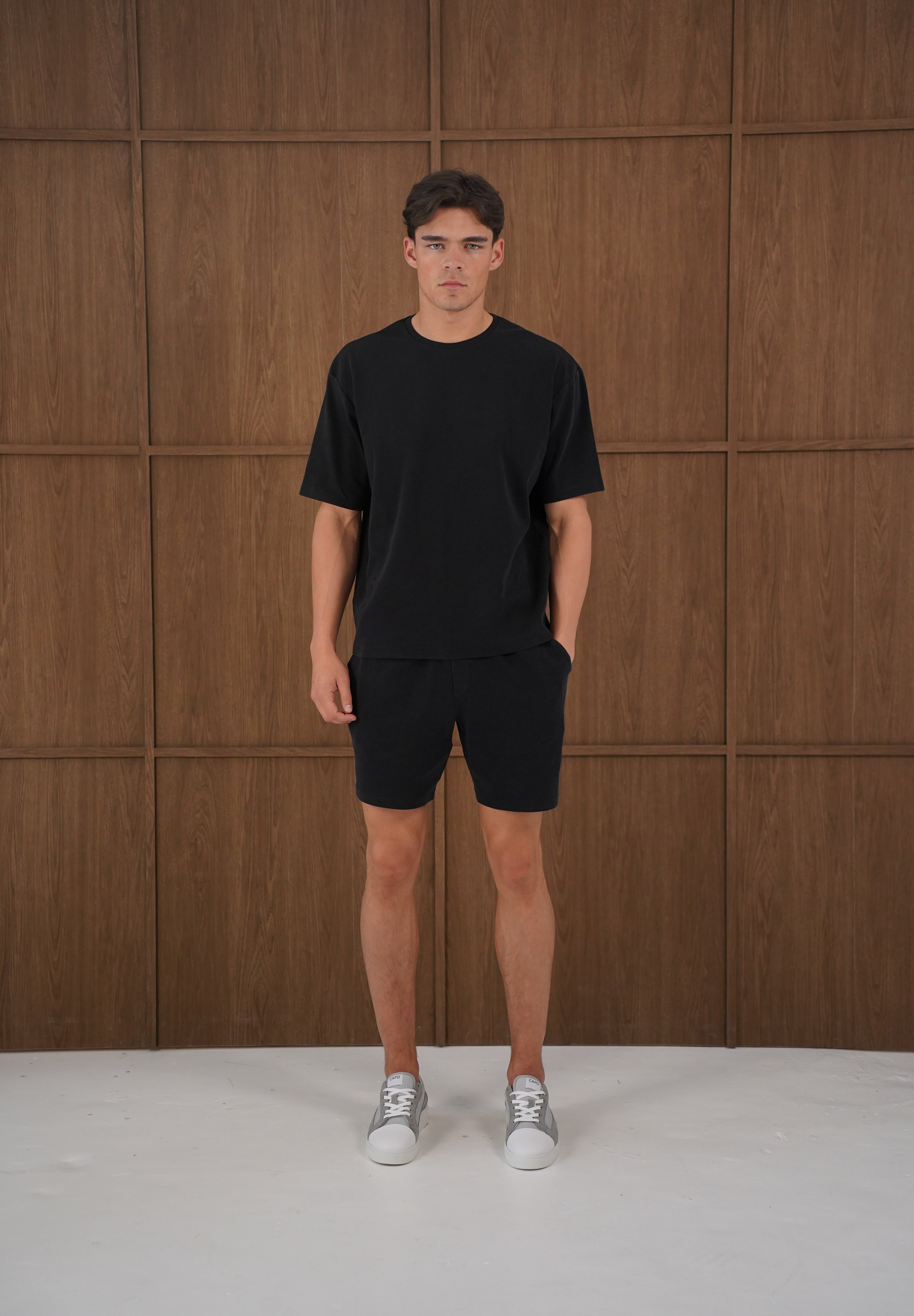 Capo Veluro Washed Shorts - Black