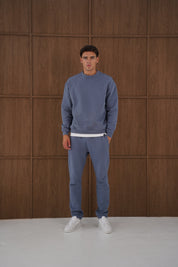 Capo Heavyweight Crew Neck Sweater - Slate Blue