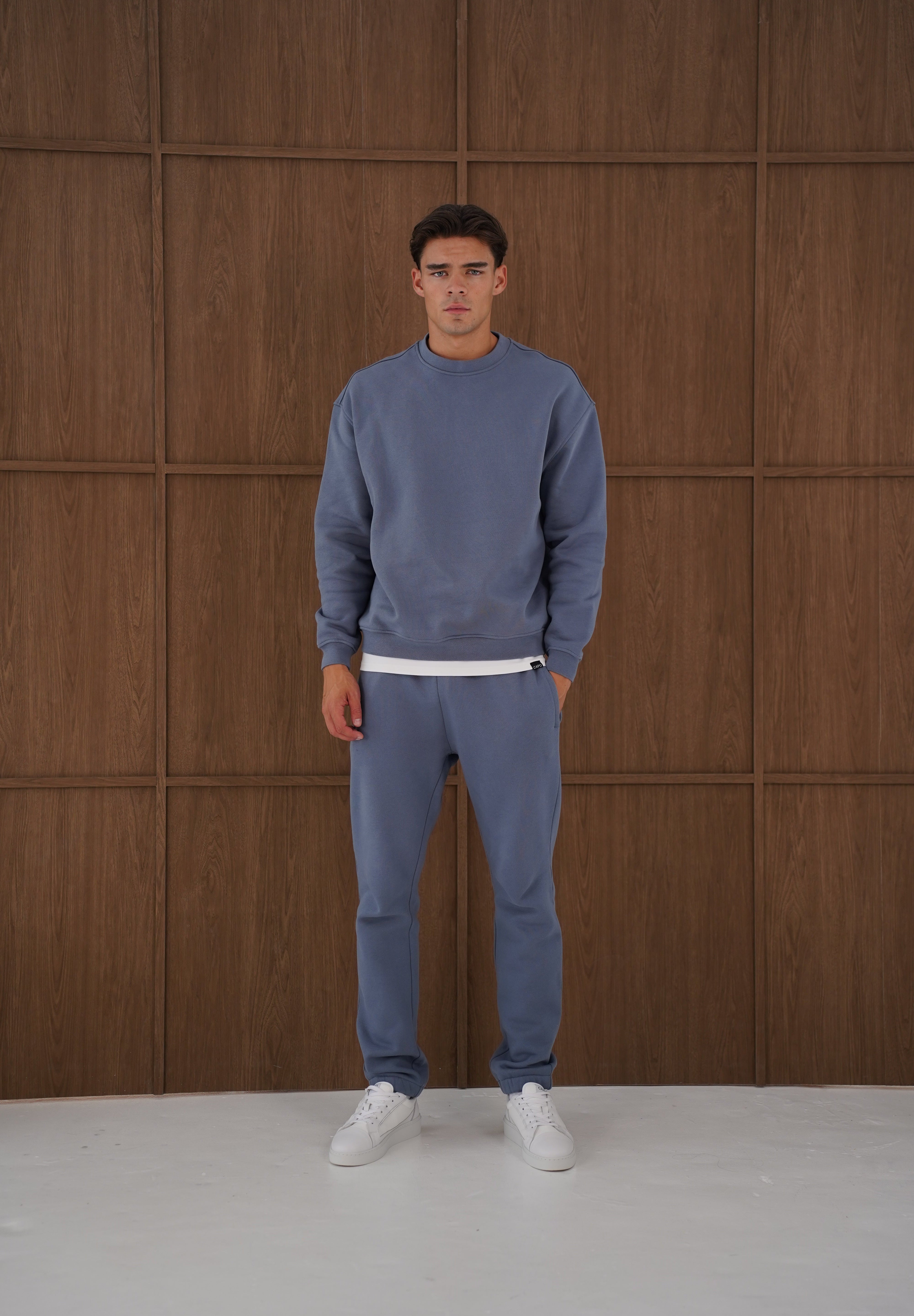 Capo Heavyweight Crew Neck Sweater - Slate Blue