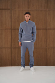 Capo Heavyweight 1/4 Zip Sweatshirt - Slate Blue
