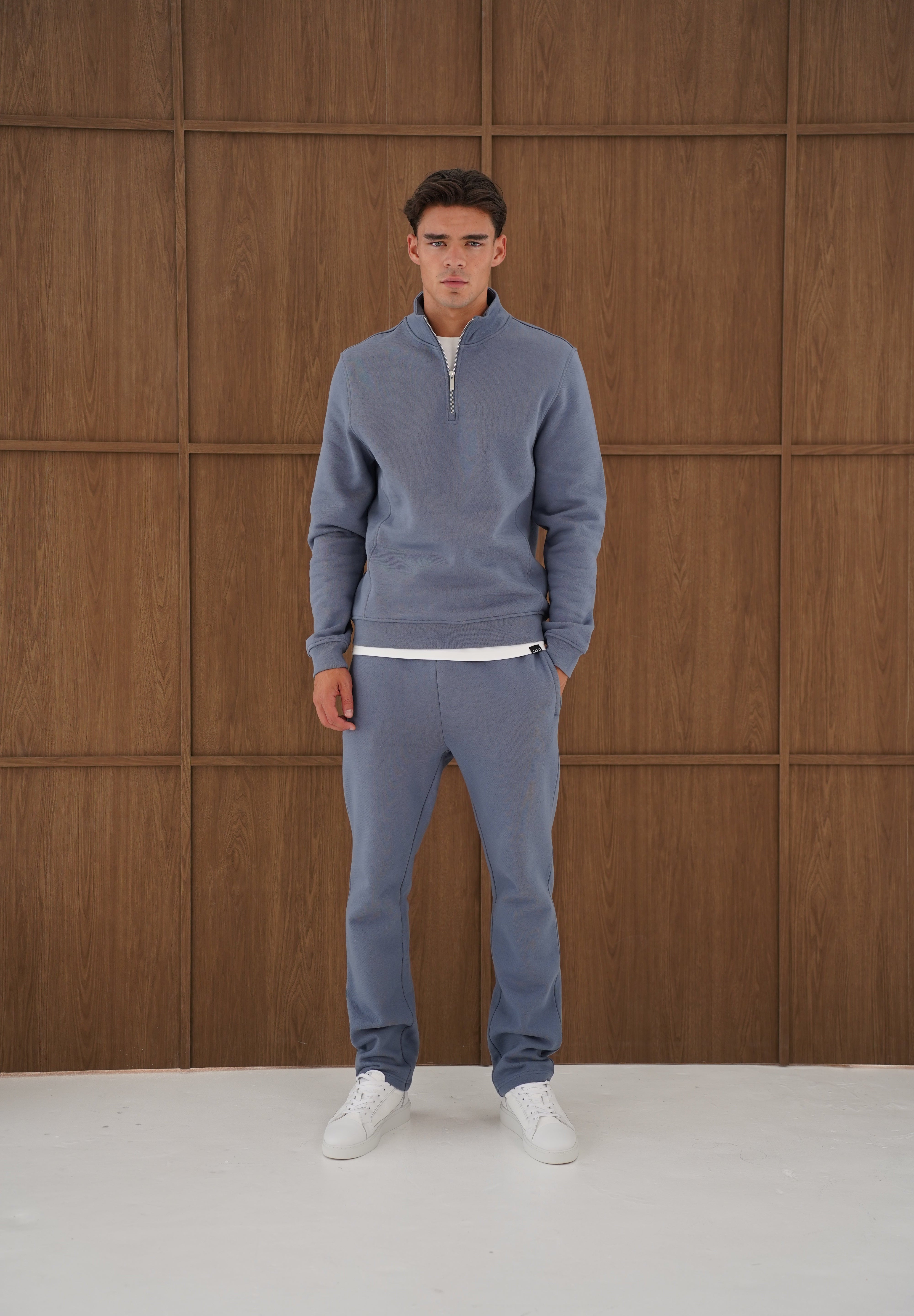 Capo Heavyweight 1/4 Zip Sweatshirt - Slate Blue