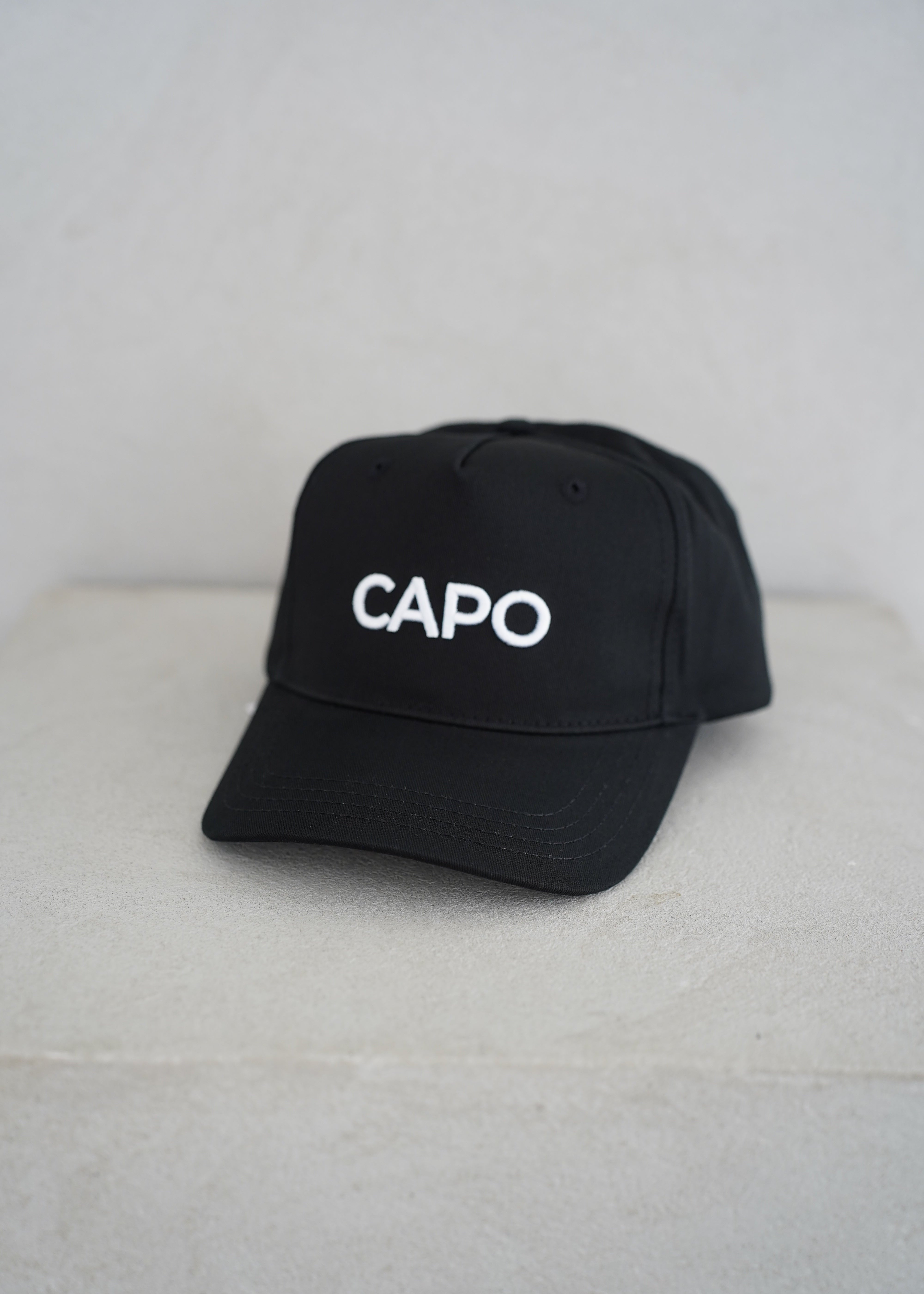 Capo Cotton Embroidered Cap - Black