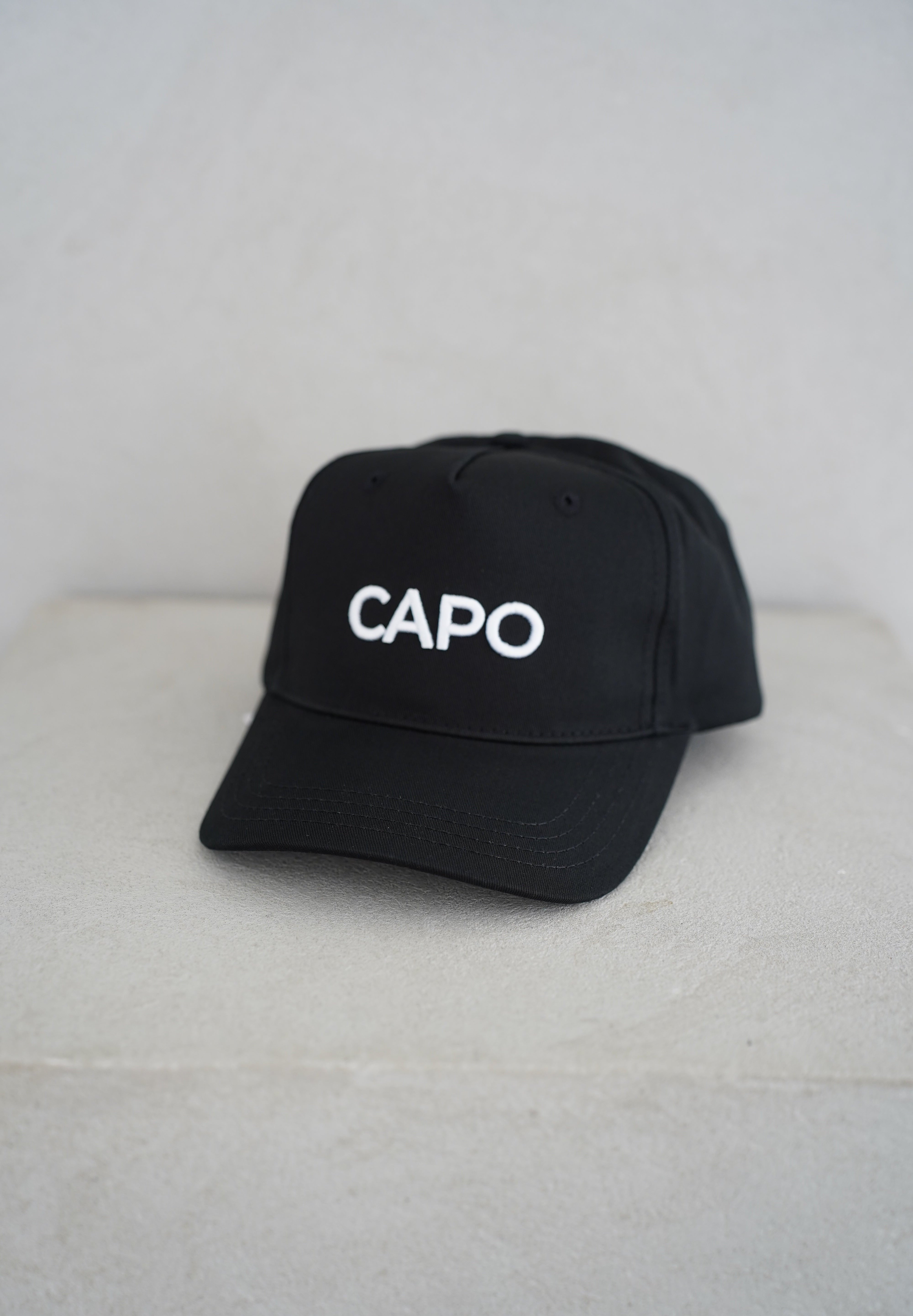 Capo Cotton Embroidered Cap - Black