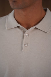 Capo James Button Up LS Polo Shirt - Stone