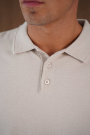 Capo James Button Up LS Polo Shirt - Stone