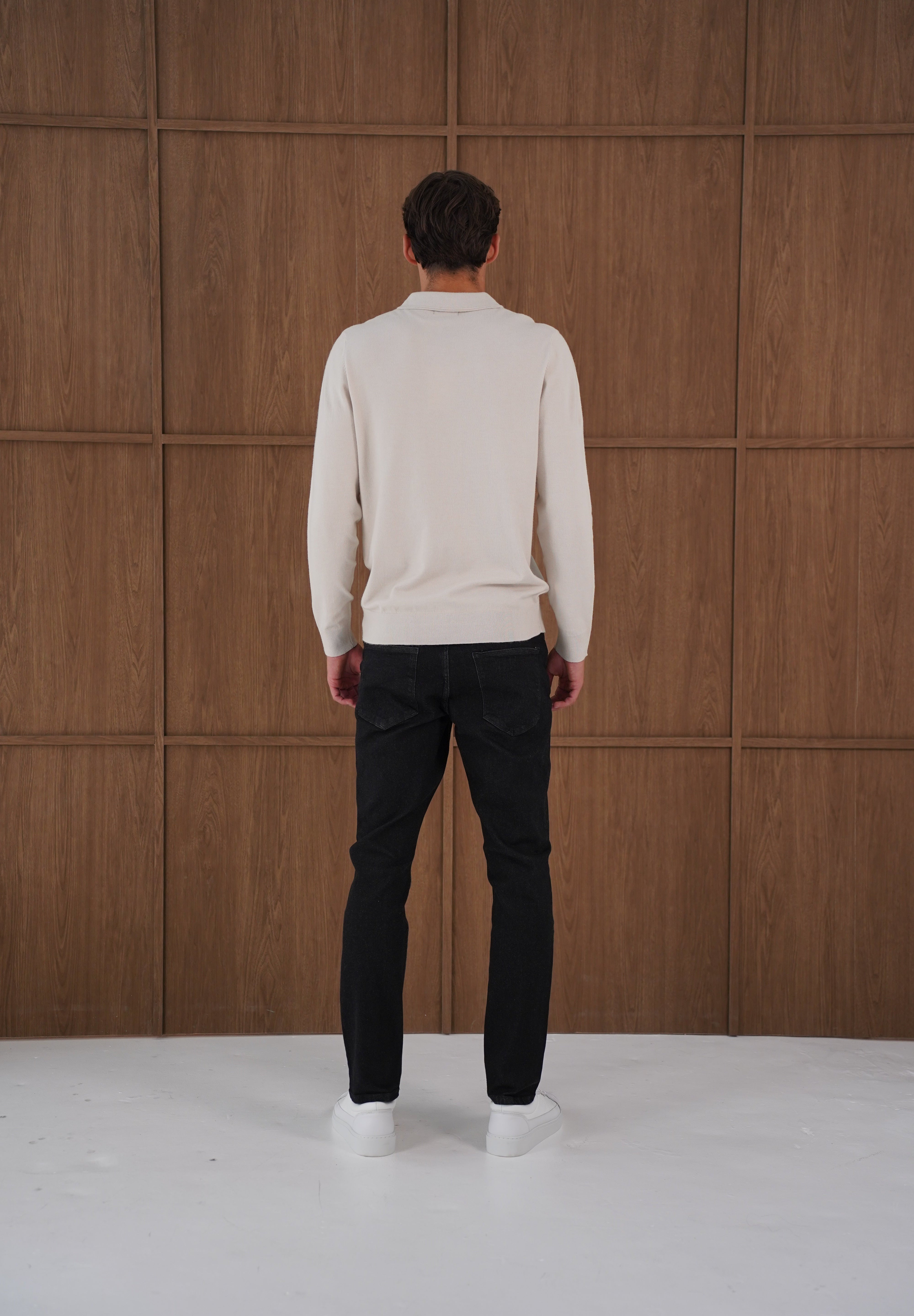Capo James Button Up LS Polo Shirt - Stone
