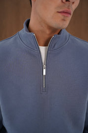 Capo Heavyweight 1/4 Zip Sweatshirt - Slate Blue
