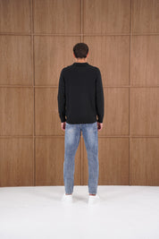 Capo James Button Up LS Polo Shirt - Black