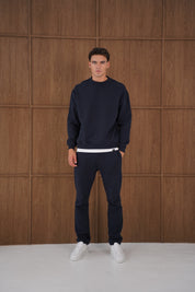 Capo Heavyweight Crew Neck Sweater - Navy