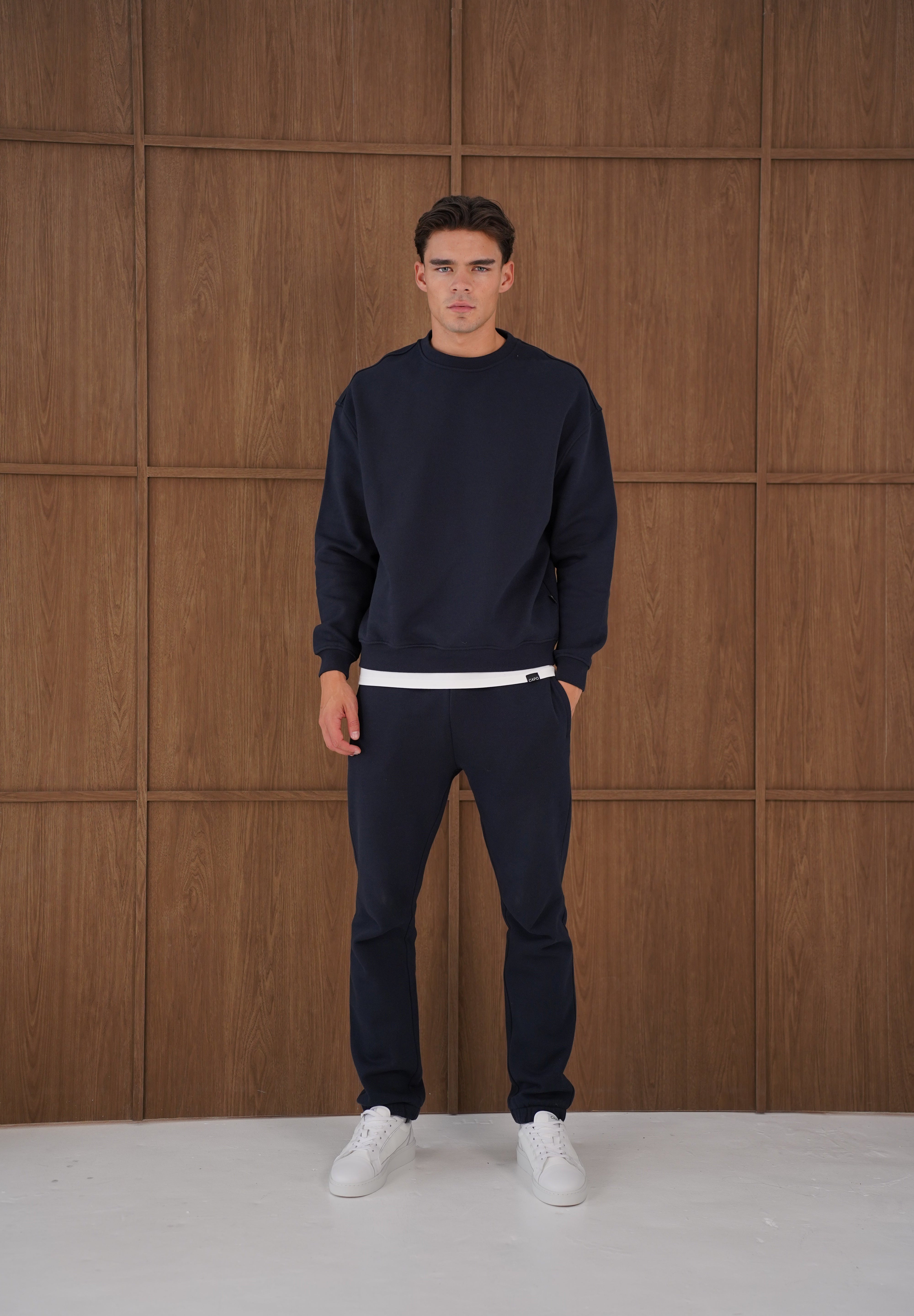 Capo Heavyweight Crew Neck Sweater - Navy
