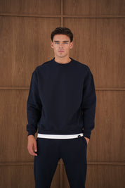 Capo Heavyweight Crew Neck Sweater - Navy