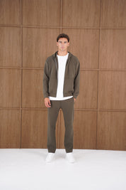 Capo Toby  Zip Through Hoodie - Dark Olive