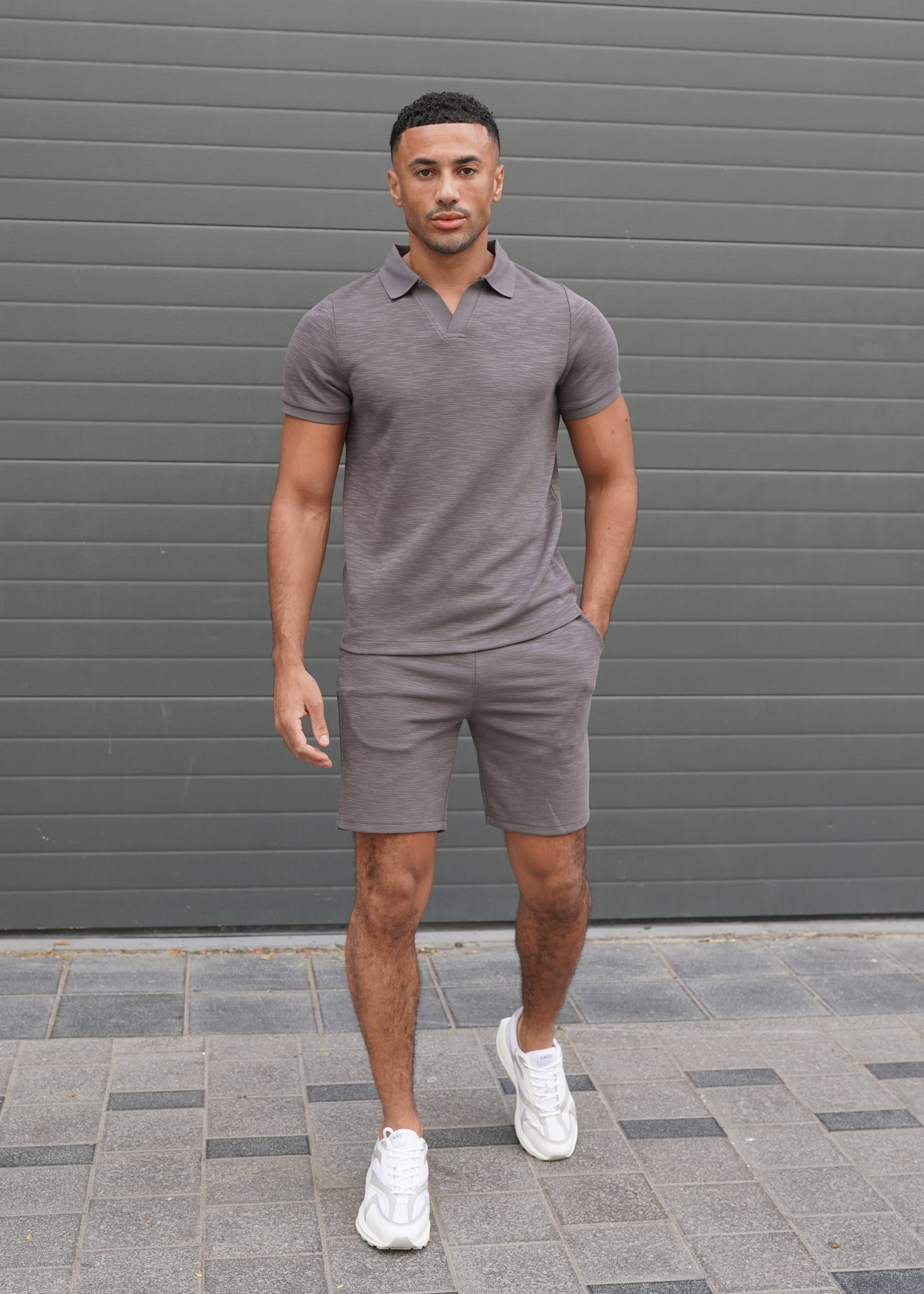 Capo Jersey Slub Shorts - Charcoal