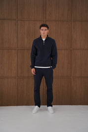 Capo Heavyweight 1/4 Zip Sweatshirt - Navy