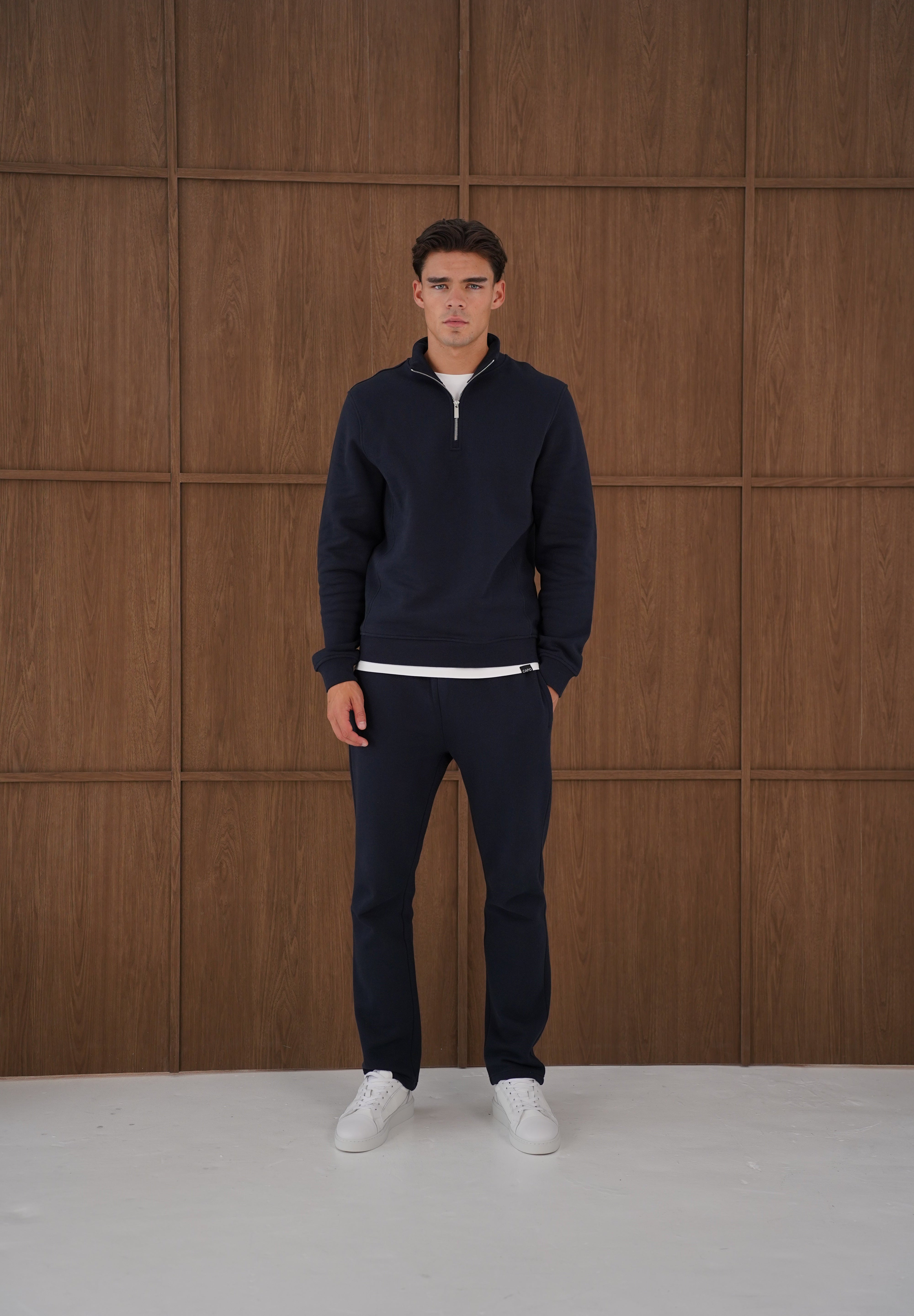 Capo Heavyweight 1/4 Zip Sweatshirt - Navy