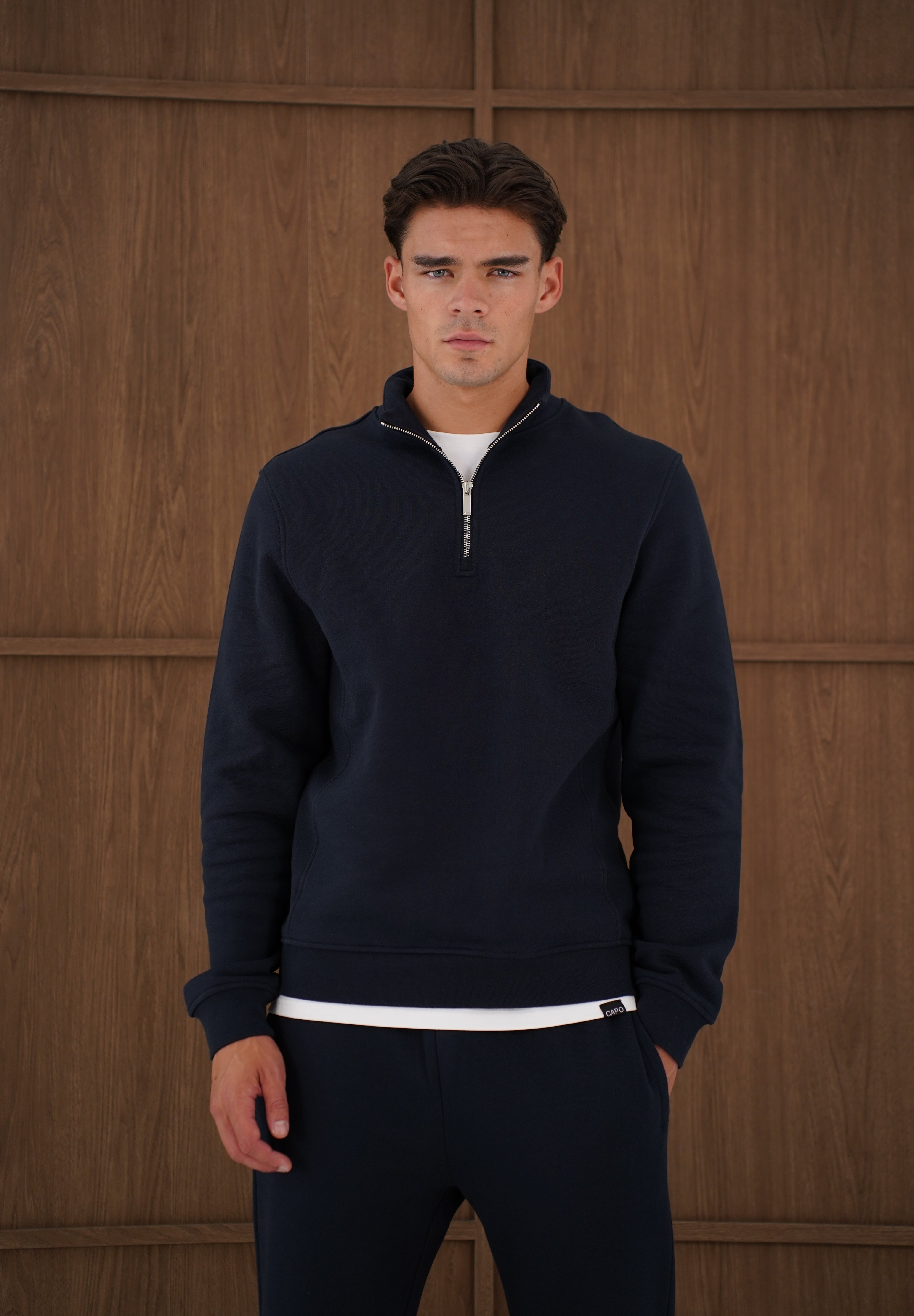 Capo Heavyweight 1/4 Zip Sweatshirt - Navy