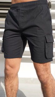 Capo UTILITY Cotton Cargo Short - Black