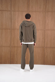 Capo Toby  Zip Through Hoodie - Dark Olive