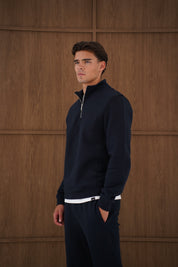 Capo Heavyweight 1/4 Zip Sweatshirt - Navy