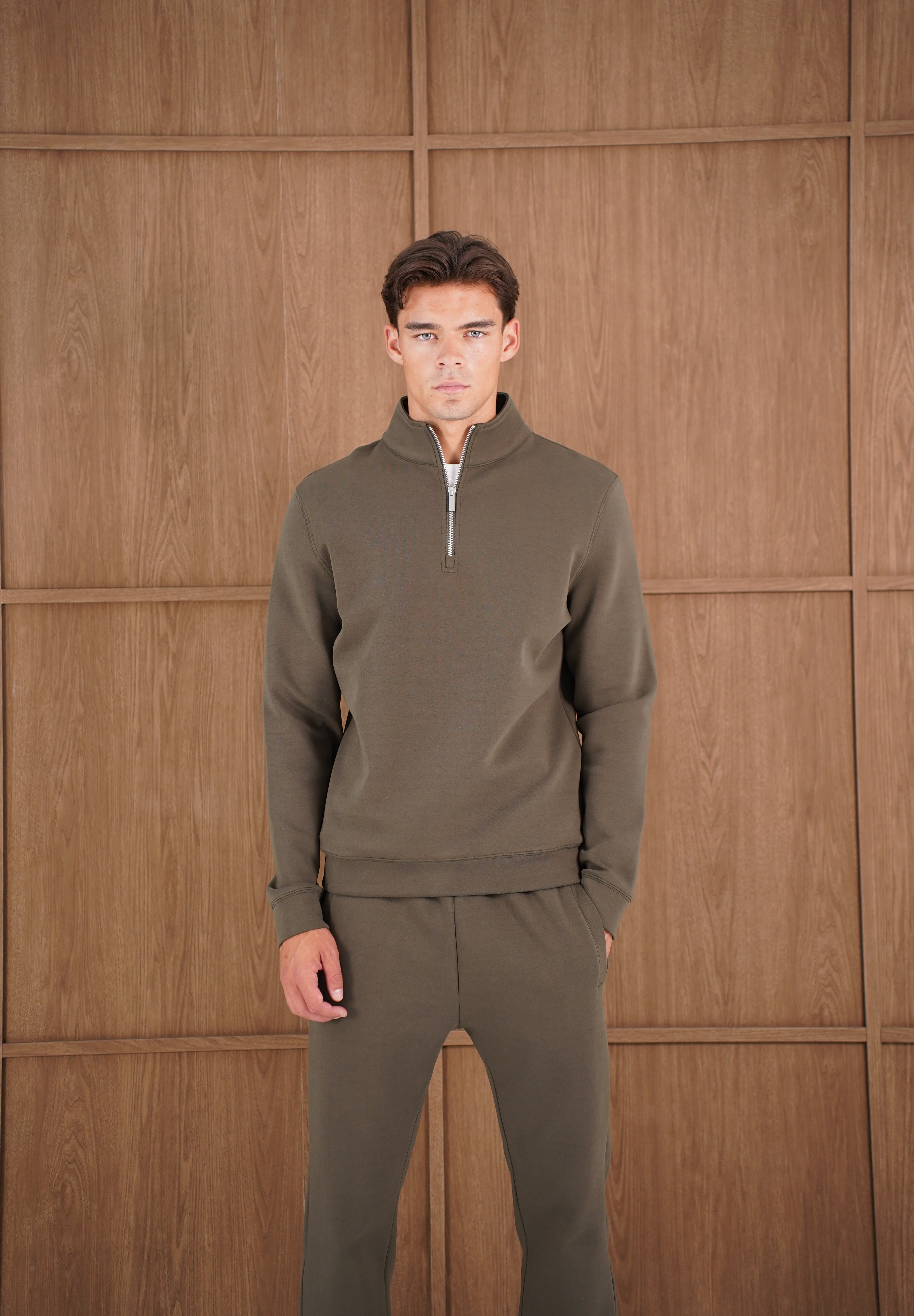 Capo Toby 1/4 Zip Sweatshirt  - Dark Olive