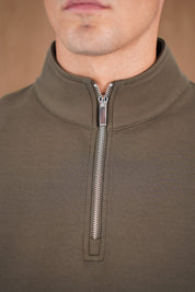 Capo Toby 1/4 Zip Sweatshirt  - Dark Olive