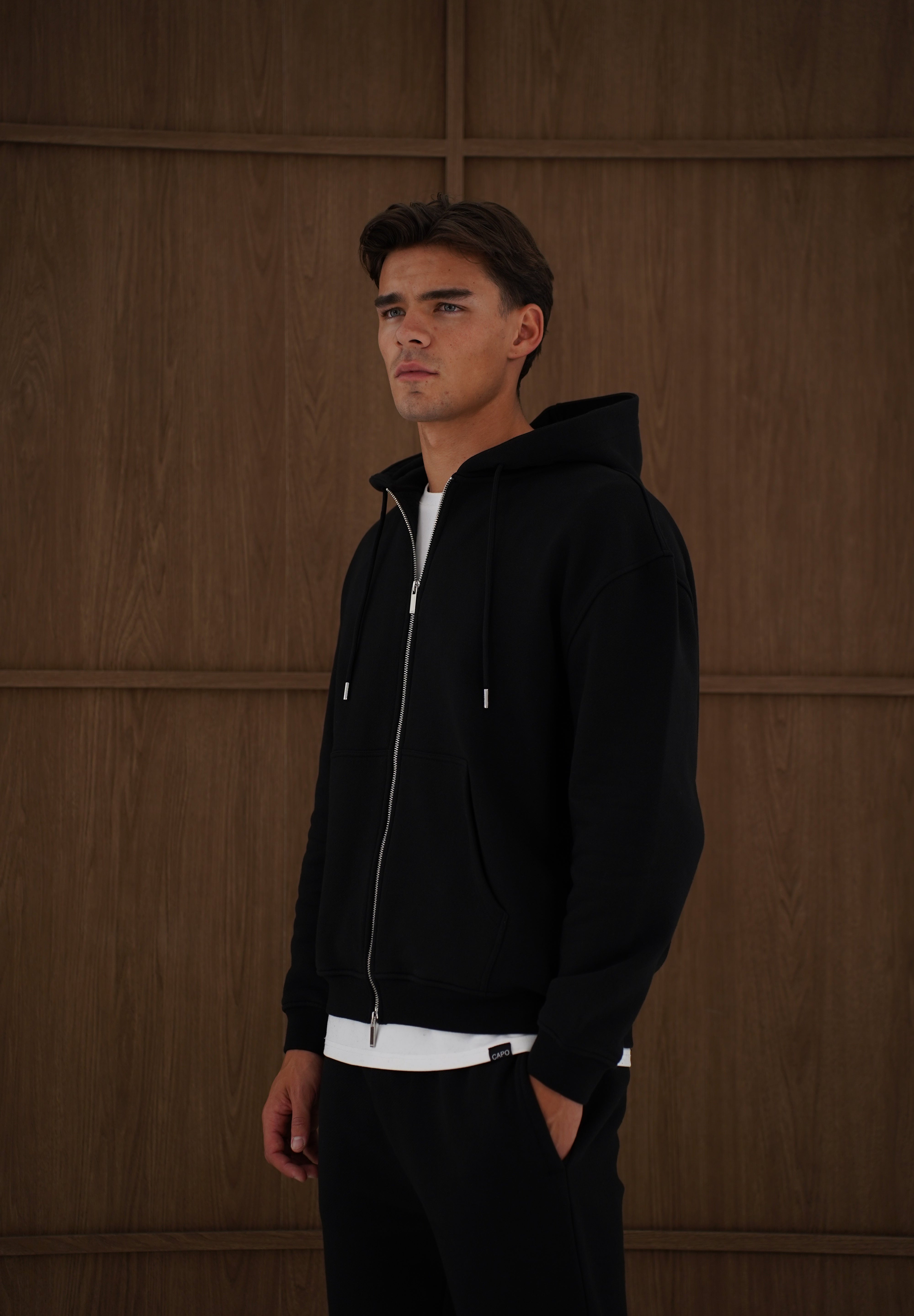 Capo Heavyweight Full Zip Hoodie - Black