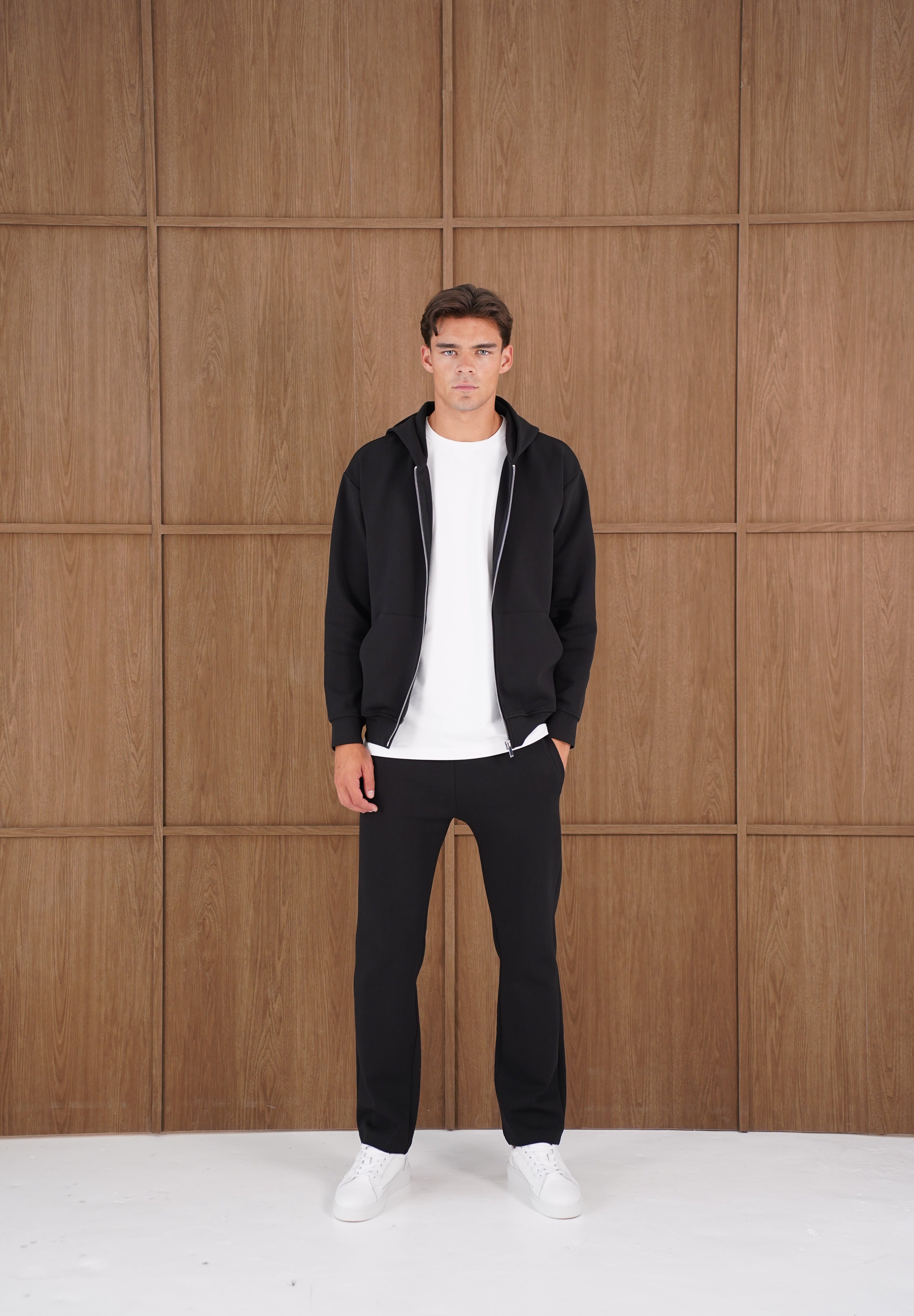 Capo Toby Zip Through Hoodie - Black