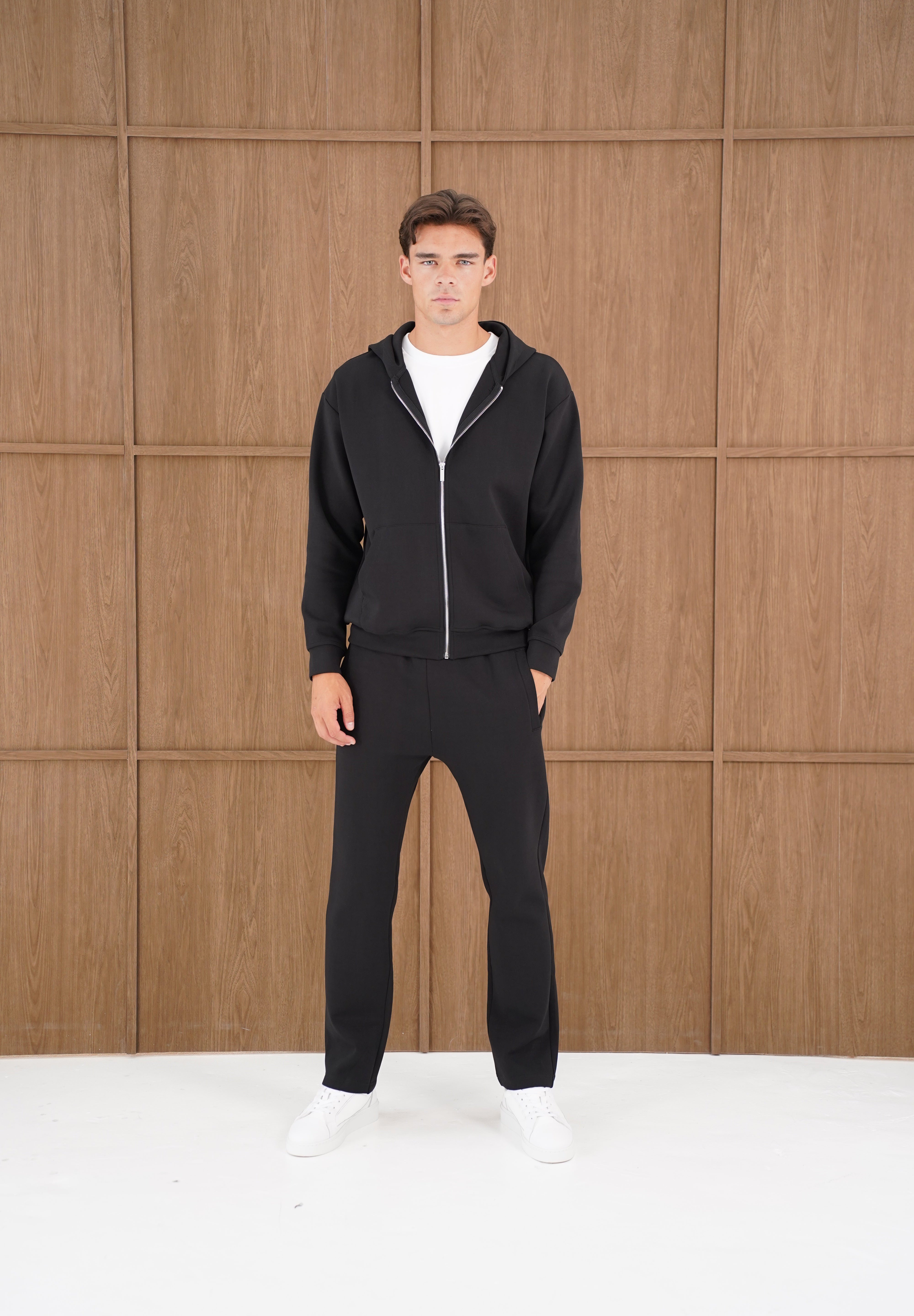 Capo Toby Zip Through Hoodie - Black