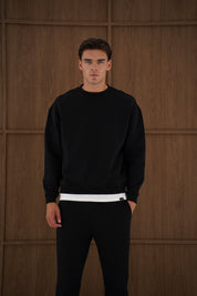 Capo Heavyweight Crew Neck Sweater - Black