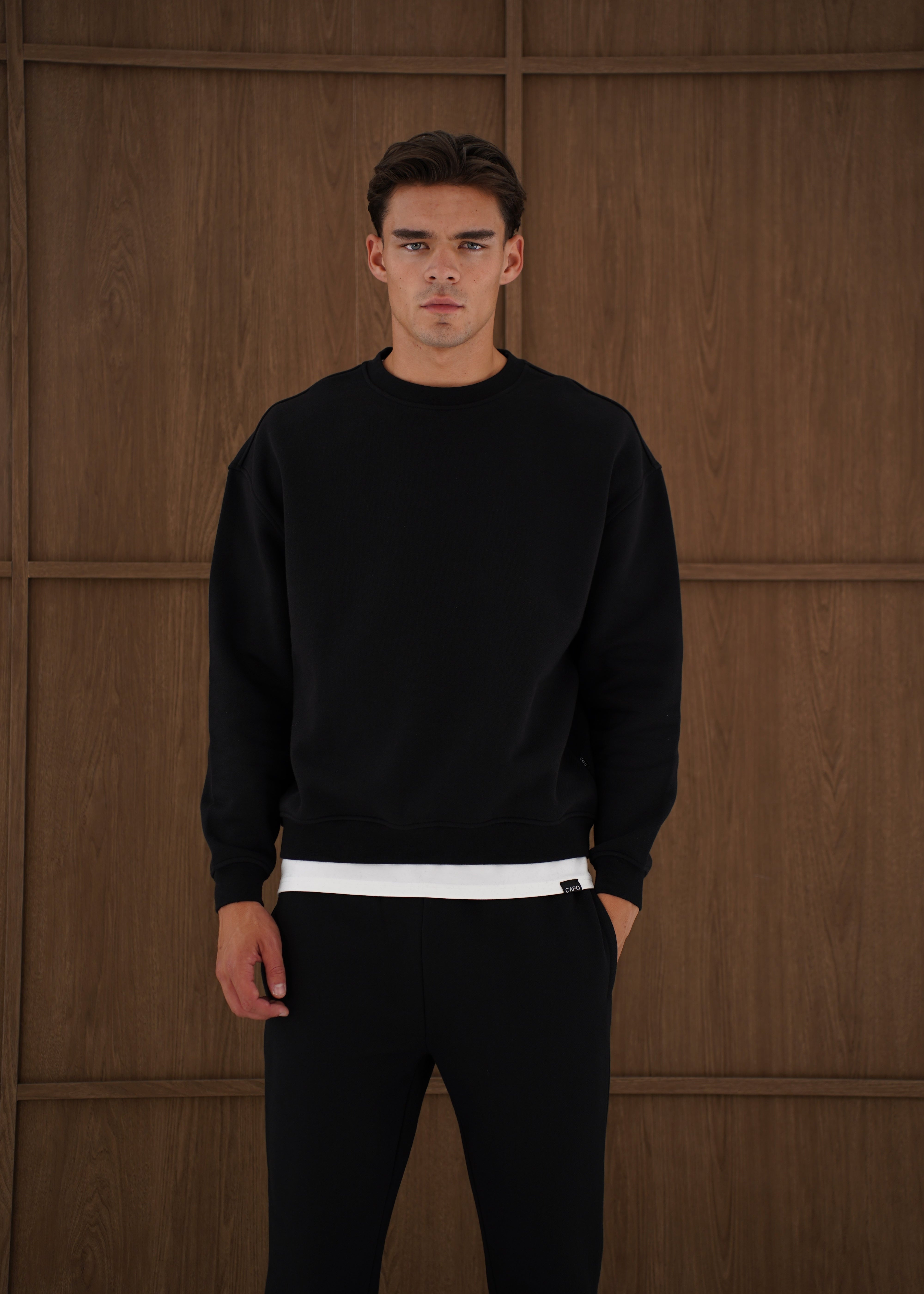 Capo Heavyweight Crew Neck Sweater - Black