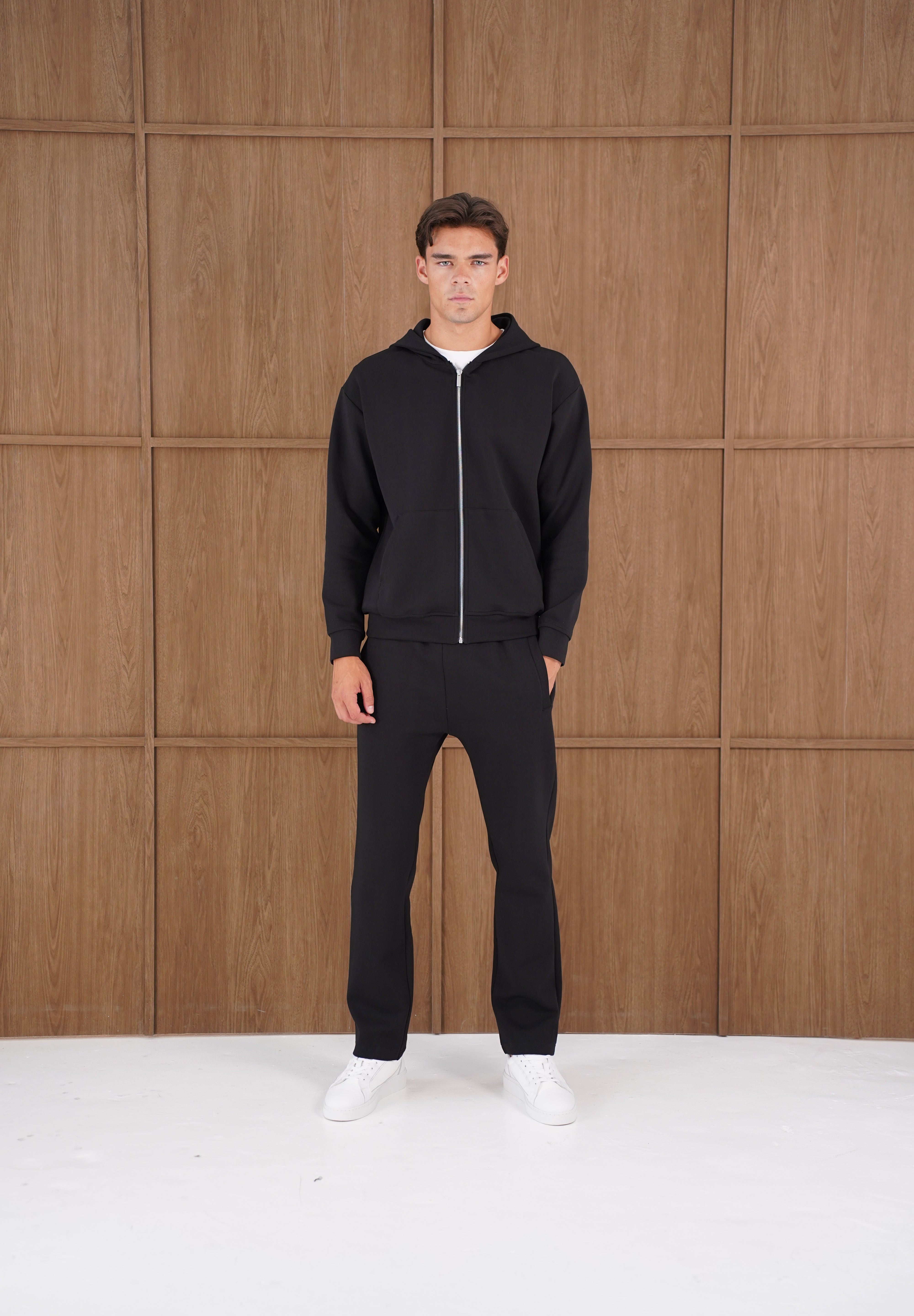 Capo Toby Zip Through Hoodie - Black