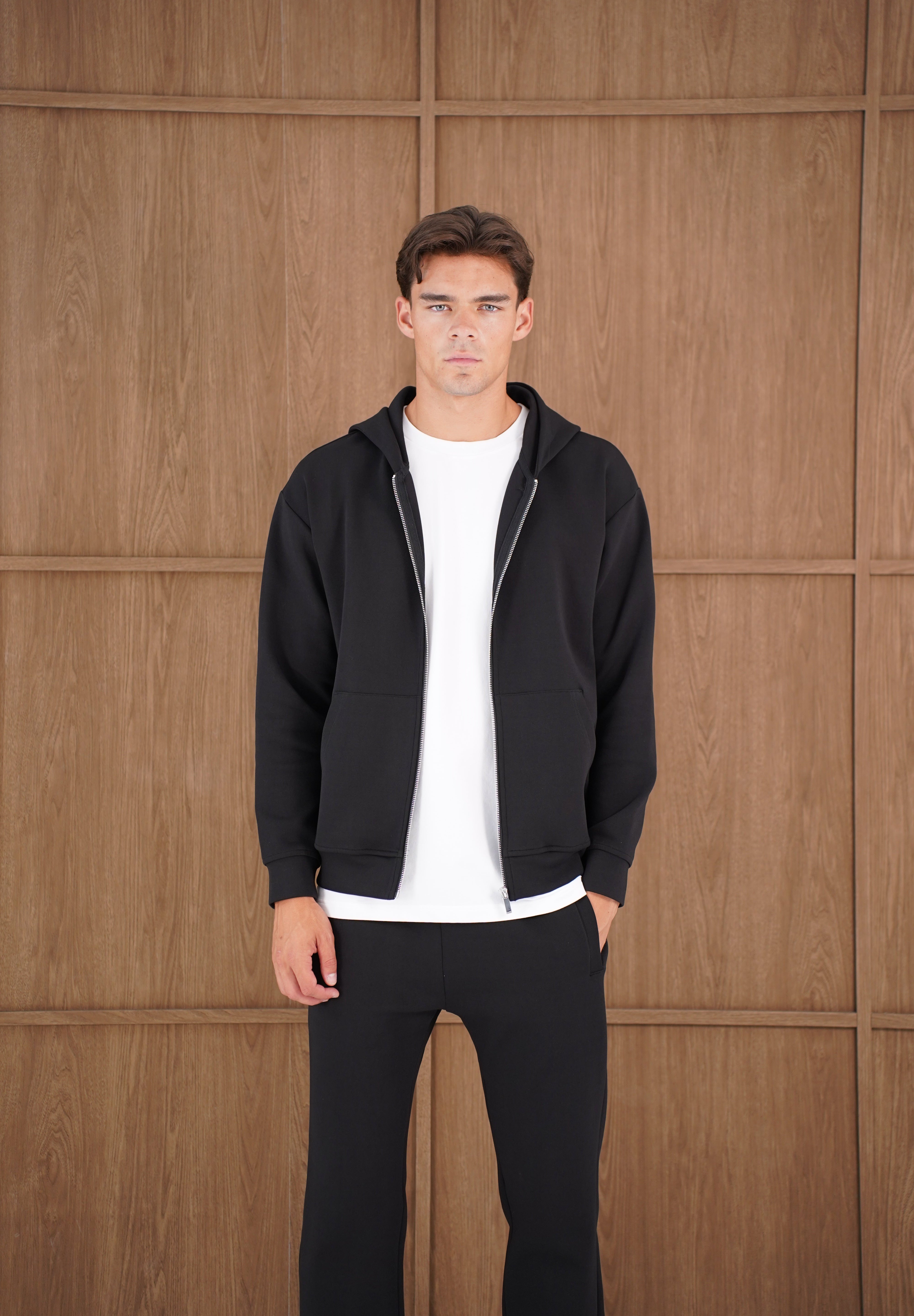 Capo Toby Zip Through Hoodie - Black