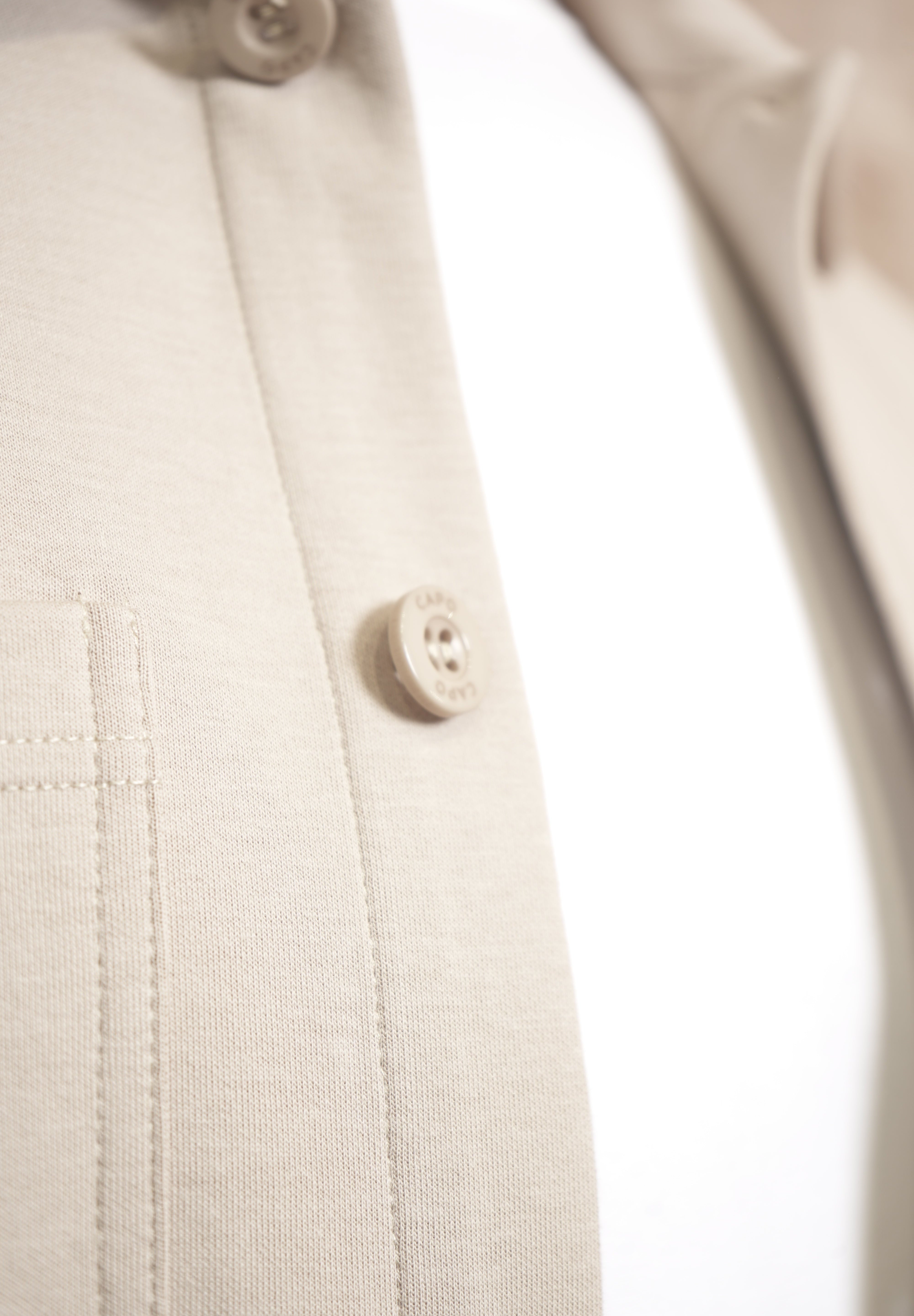 Capo Smart Button Overshirt - Stone