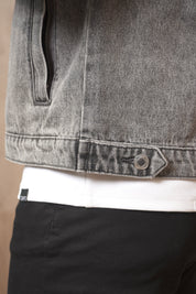 Capo Washed Zip Denim Jacket - Washed Black