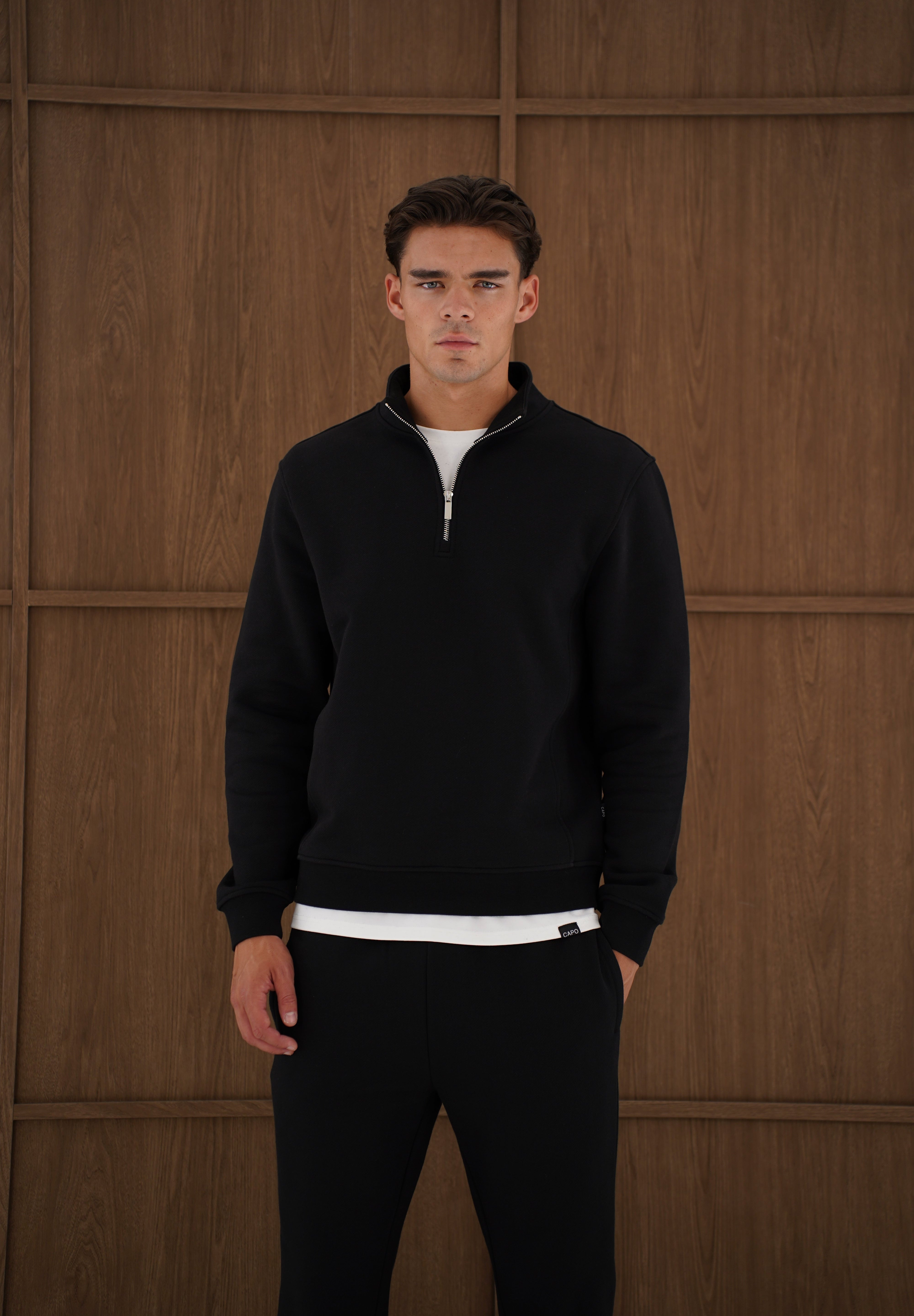 Capo Heavyweight 1/4 Zip Sweatshirt - Black