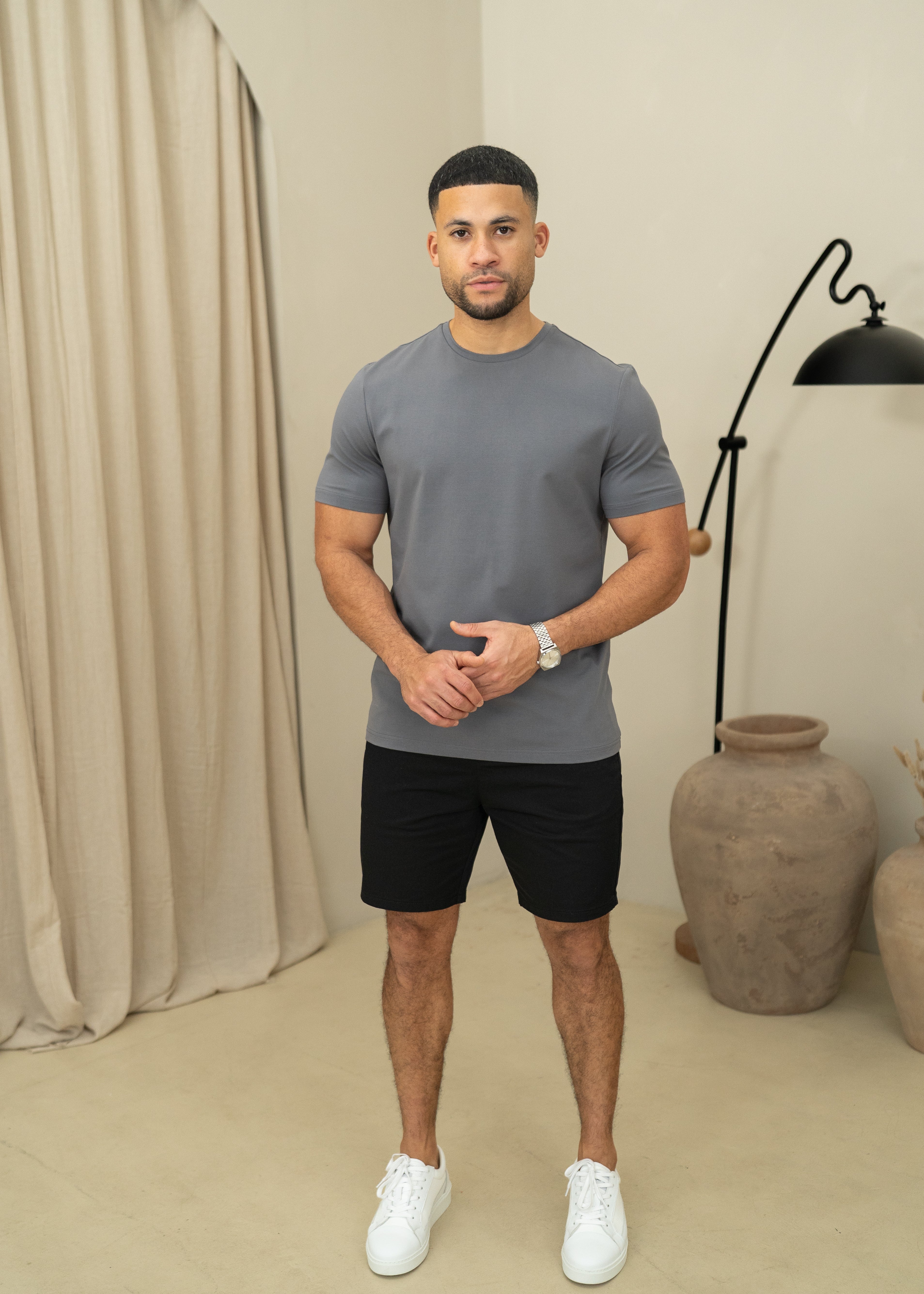 Capo Crew Neck Every Day Cotton T-Shirt - Slate Grey