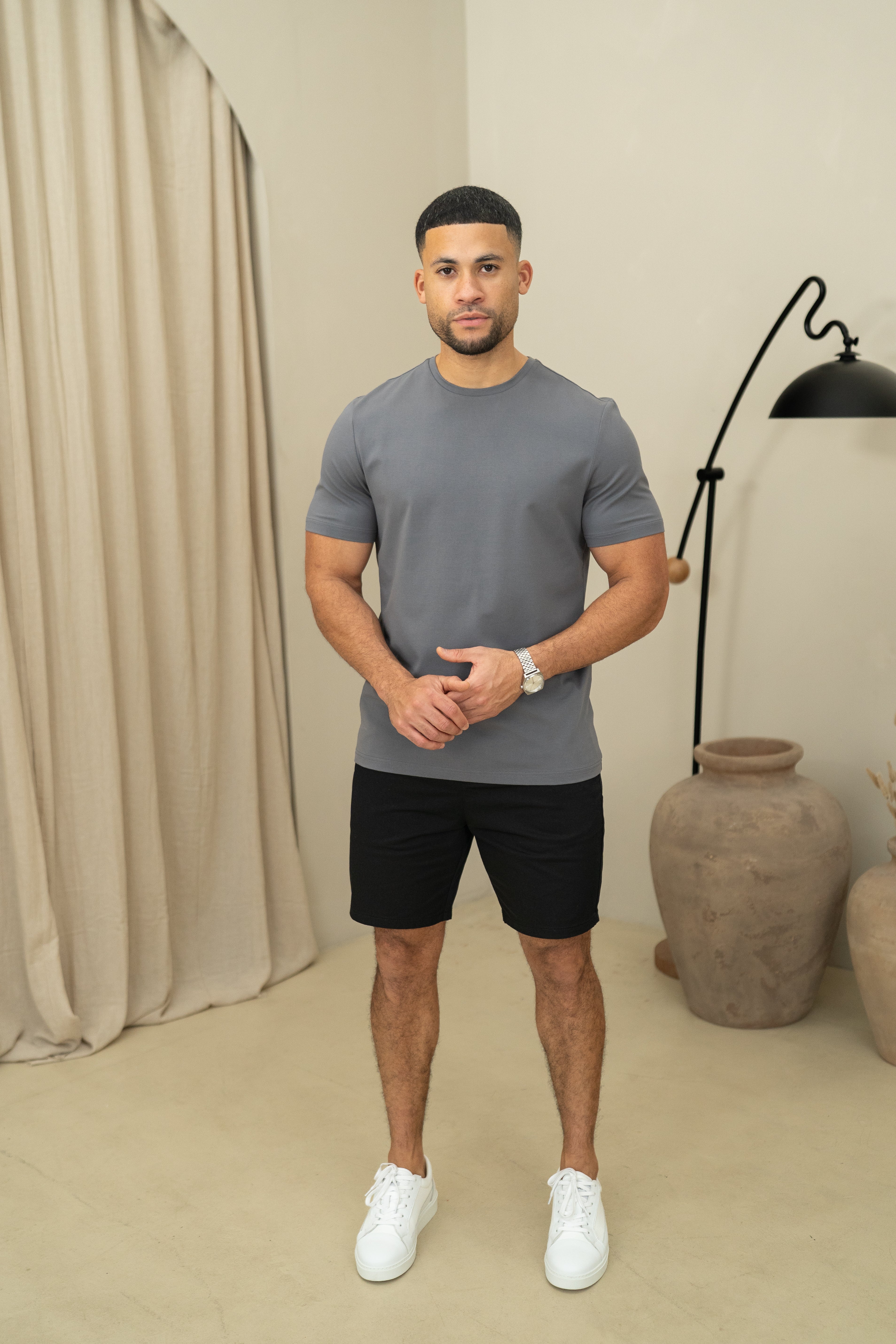 Capo Crew Neck Every Day Cotton T-Shirt - Slate Grey