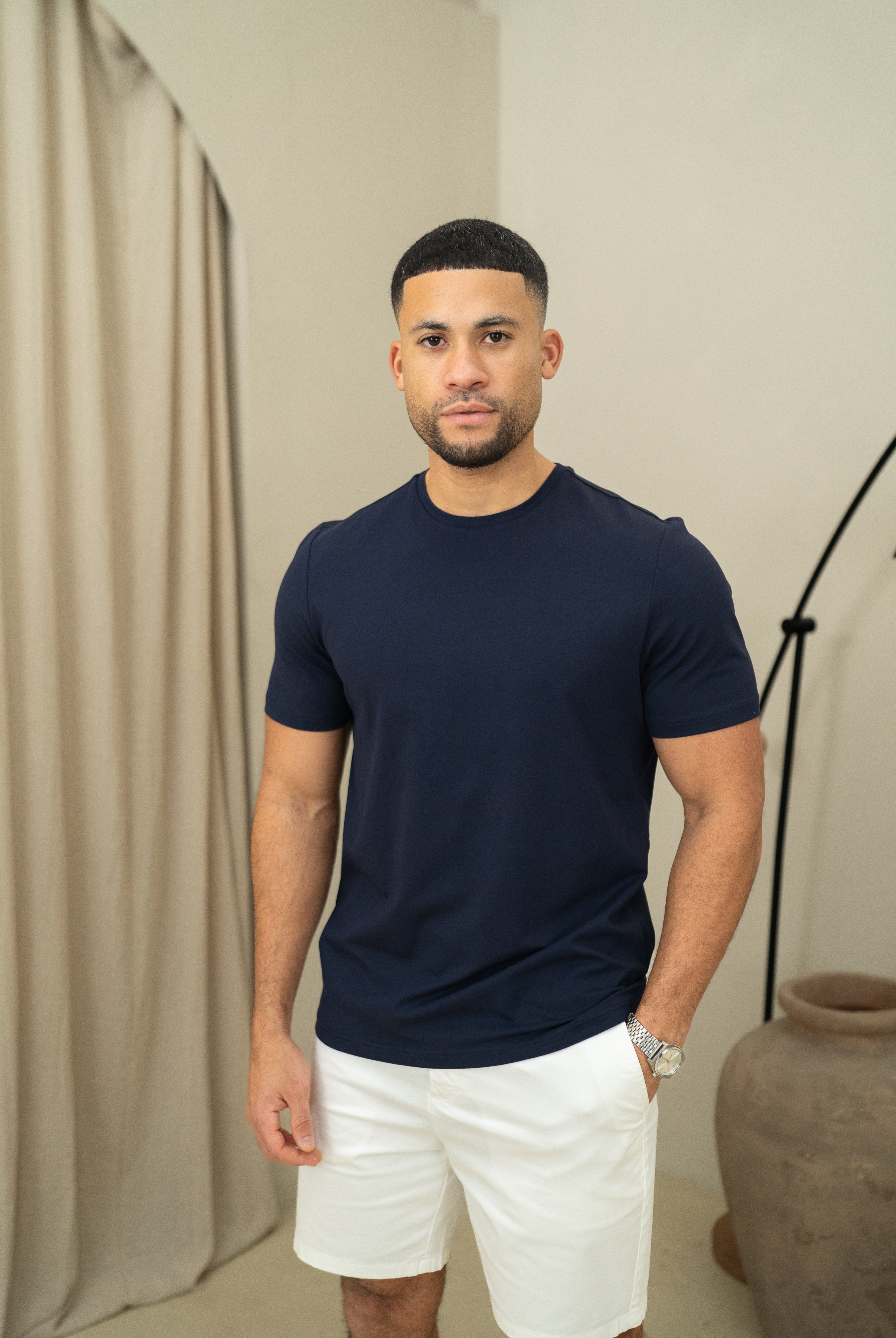 Capo Crew Neck Every Day Cotton T-Shirt - Navy