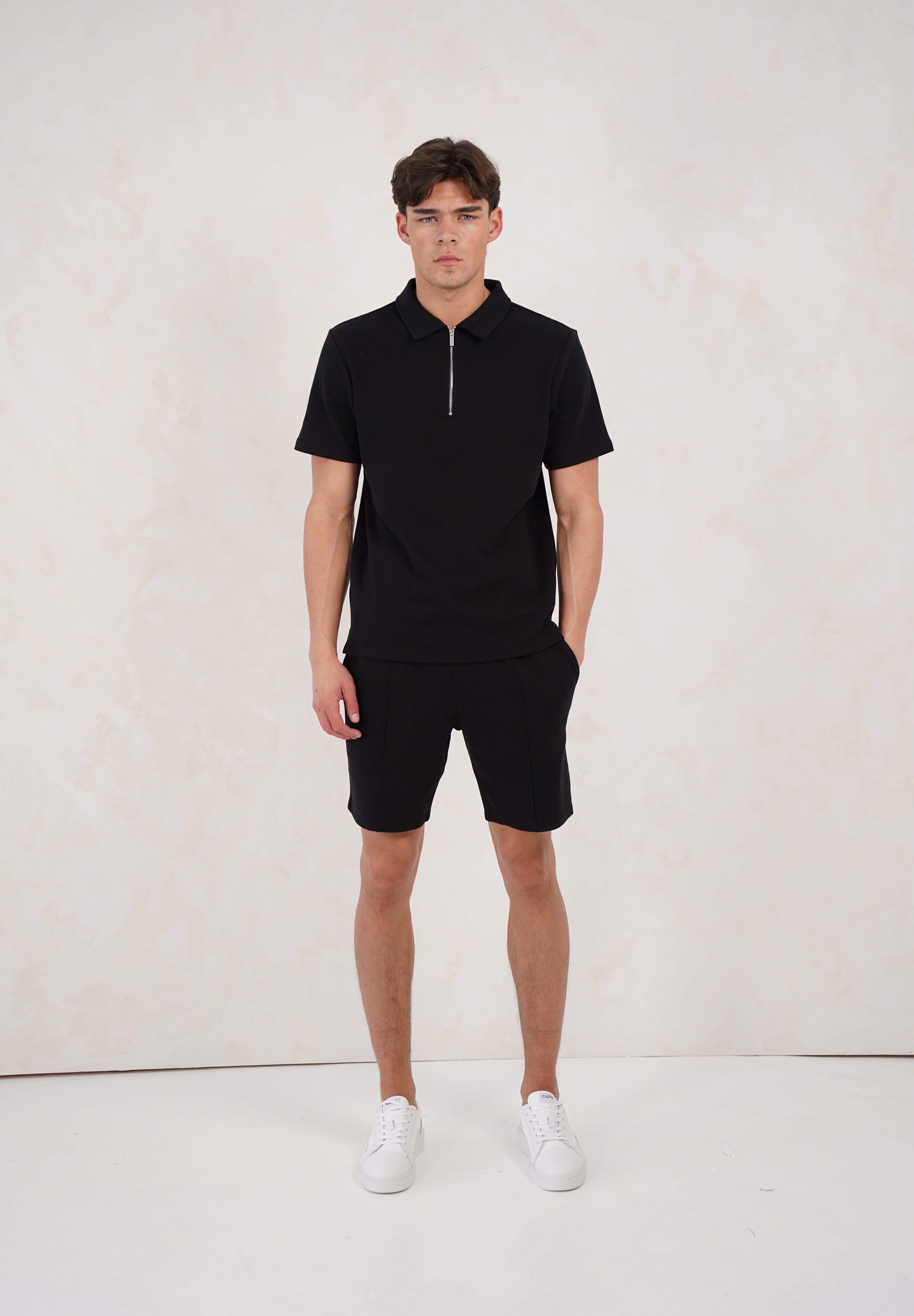 Capo Textured Shorts - Black