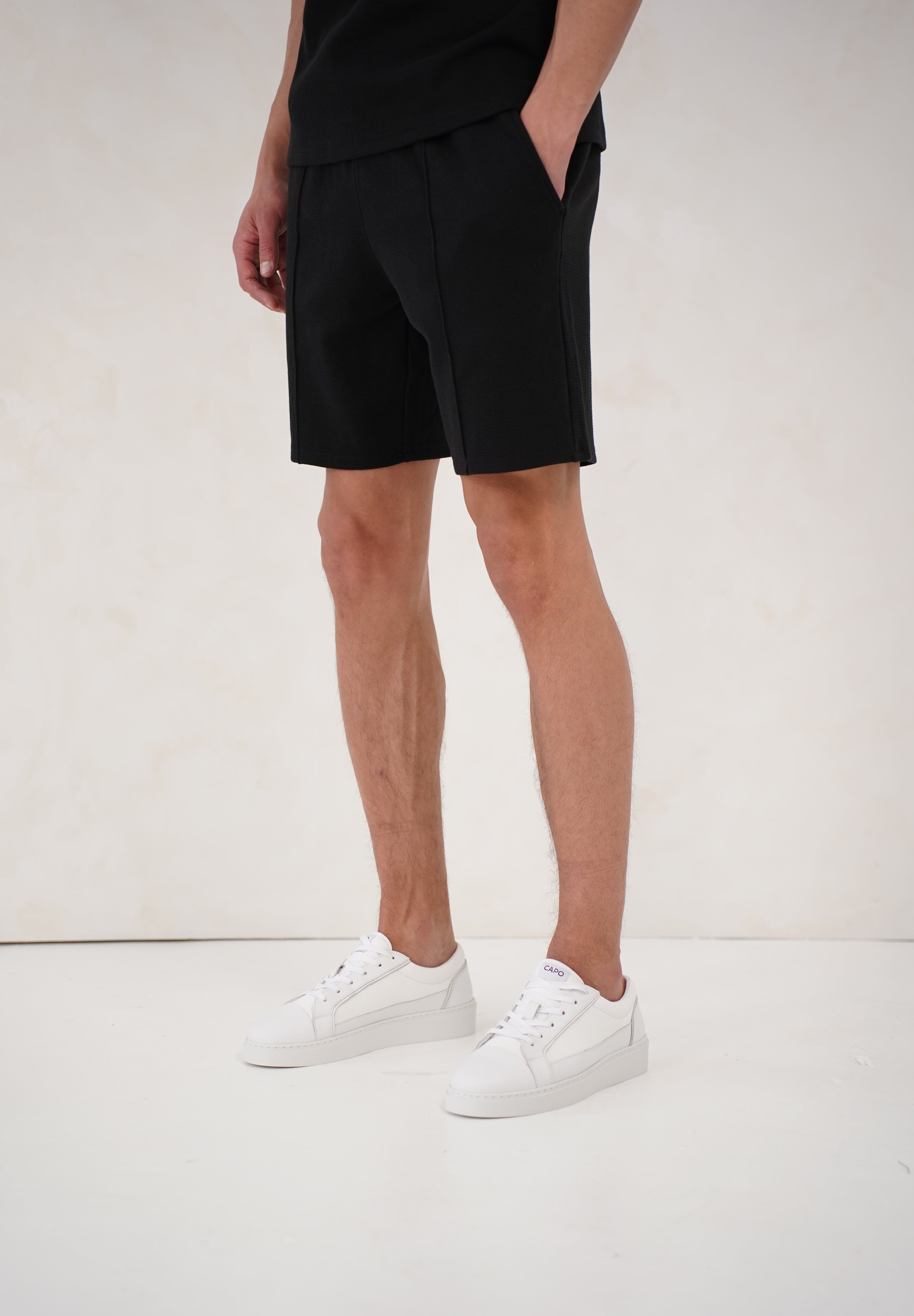 Capo Textured Shorts - Black