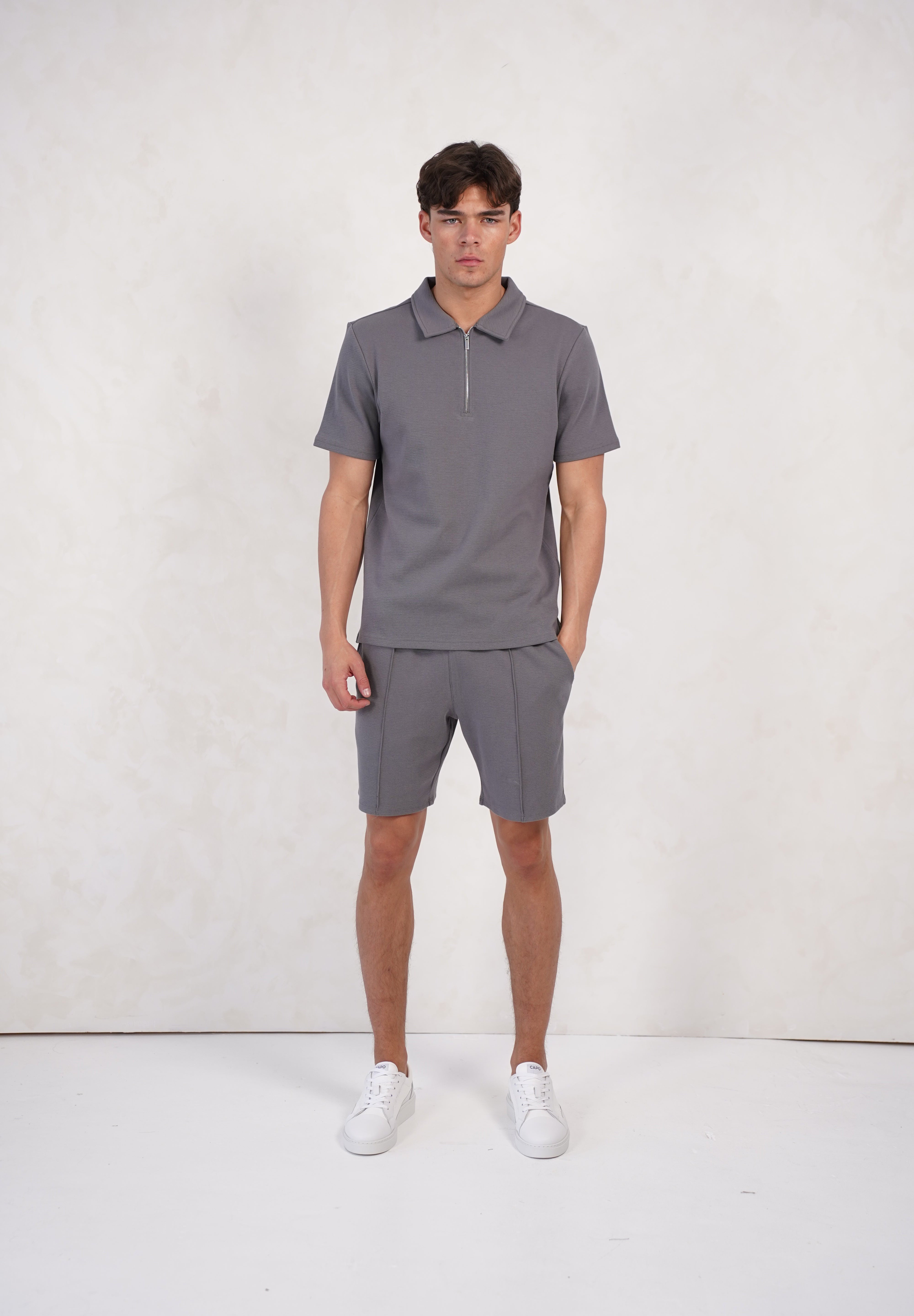 Capo Textured Shorts - Grey