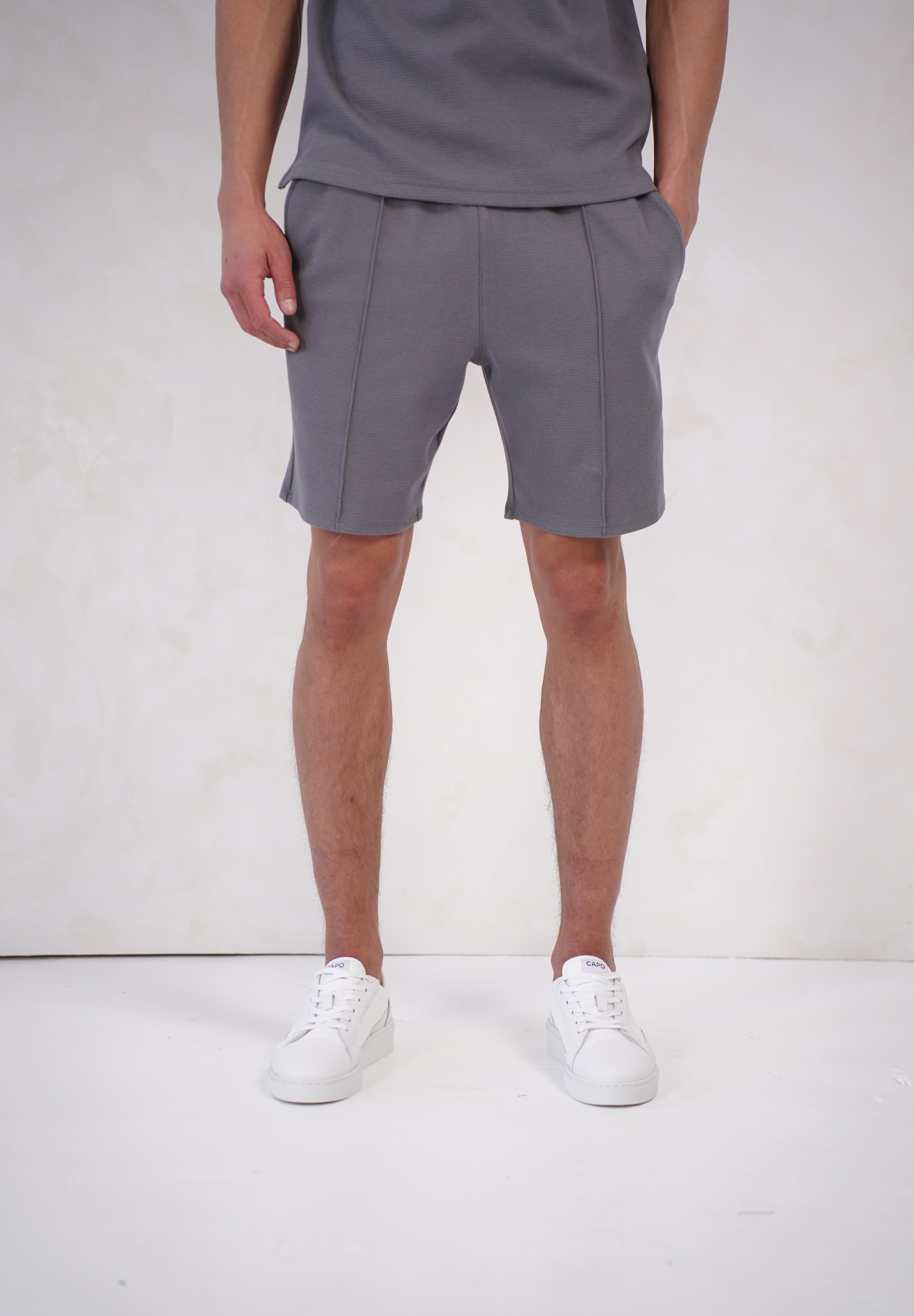 Capo Textured Shorts - Grey