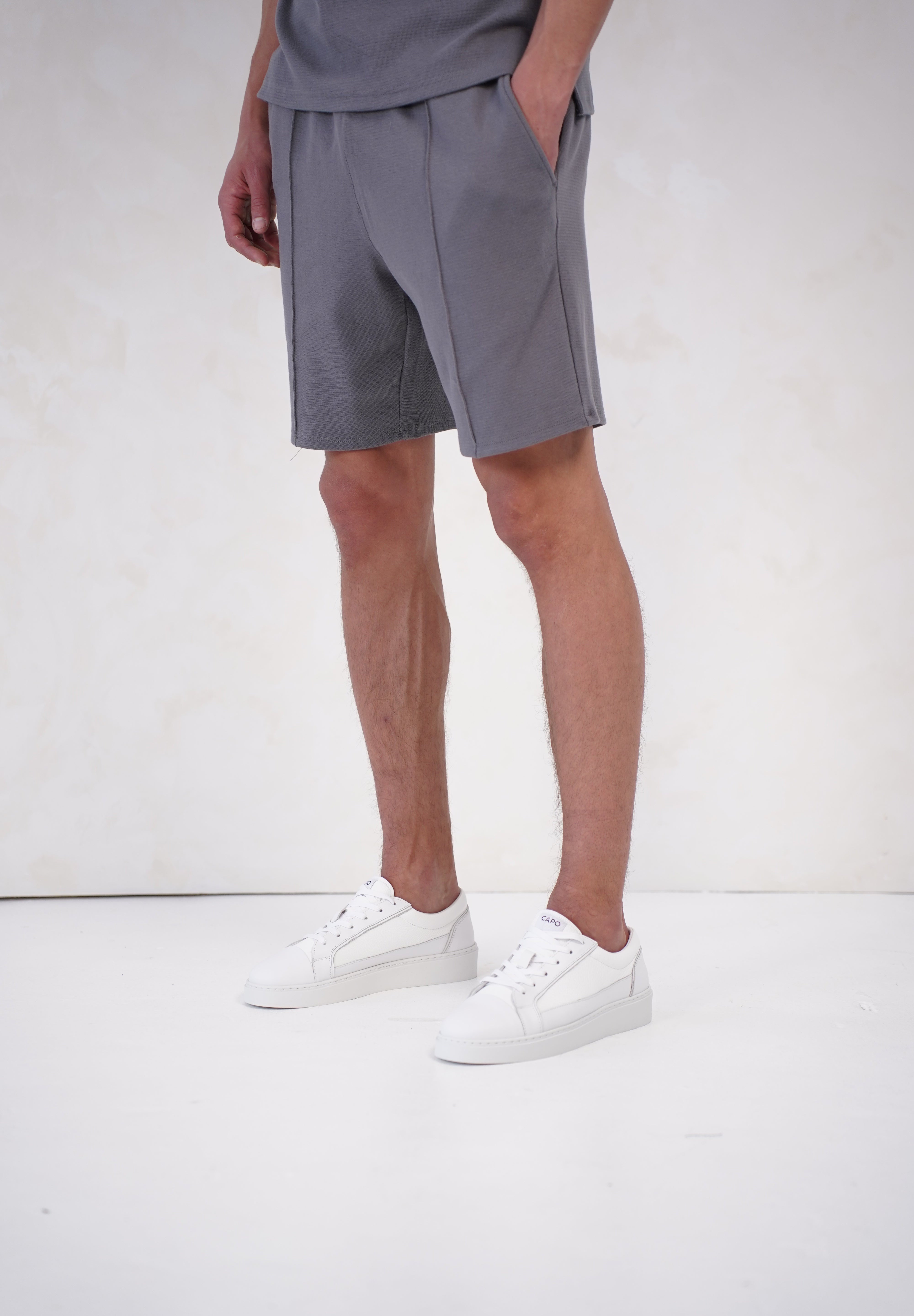 Capo Textured Shorts - Grey
