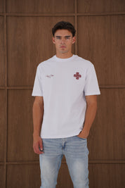 Capo Emblem T-Shirt - White/Burgundy