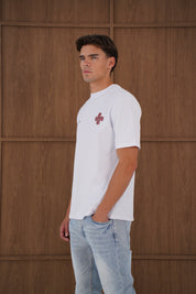 Capo Emblem T-Shirt - White/Burgundy
