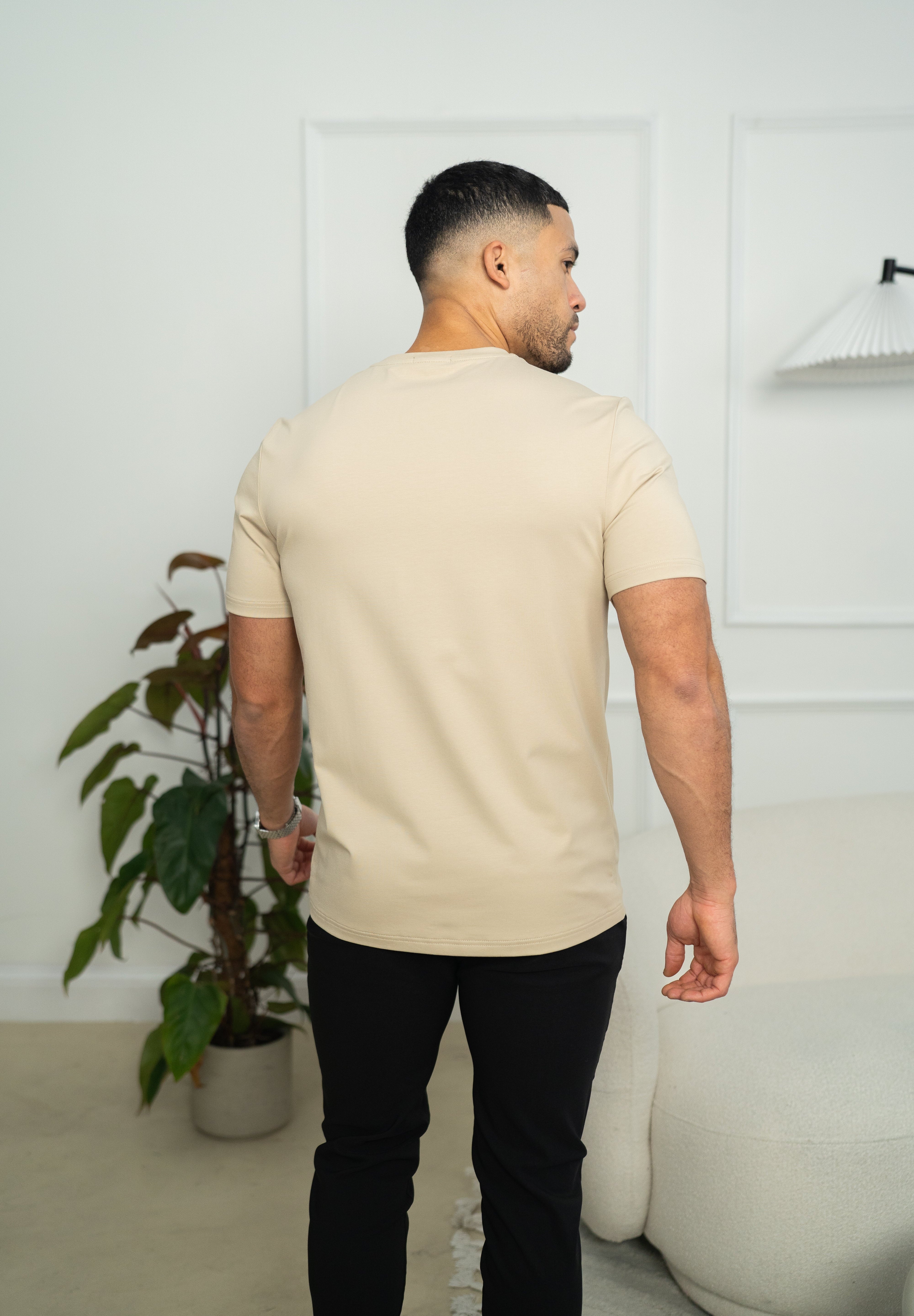 Capo Crew Neck Every Day Cotton T-Shirt - Stone